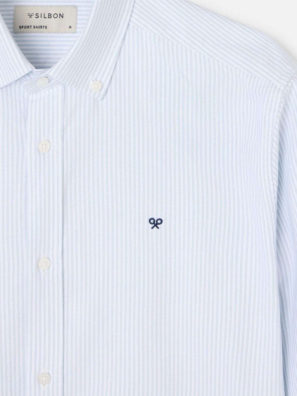 Light green striped oxford sport shirt