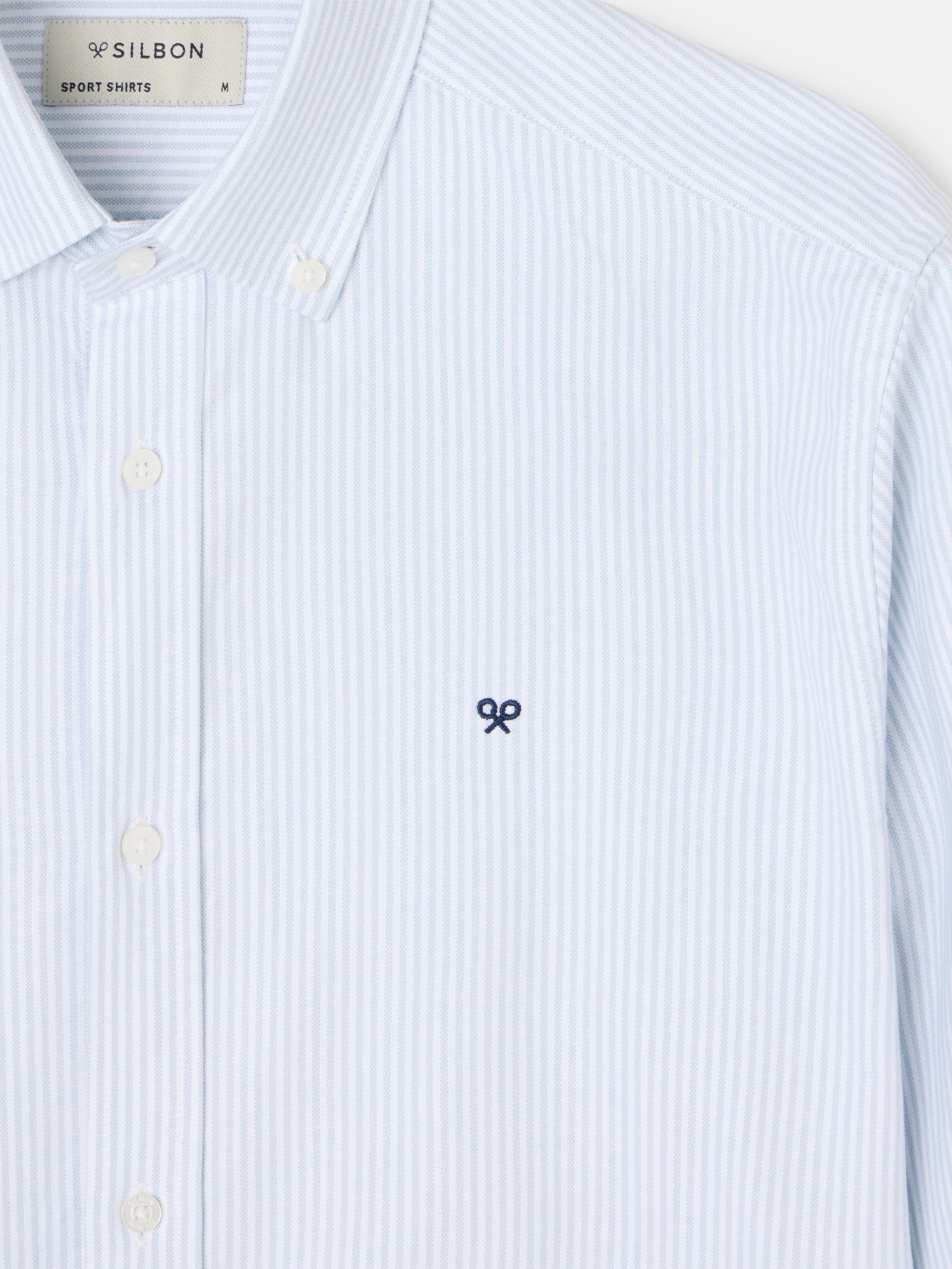 Chemise sport oxford à rayures vert clair