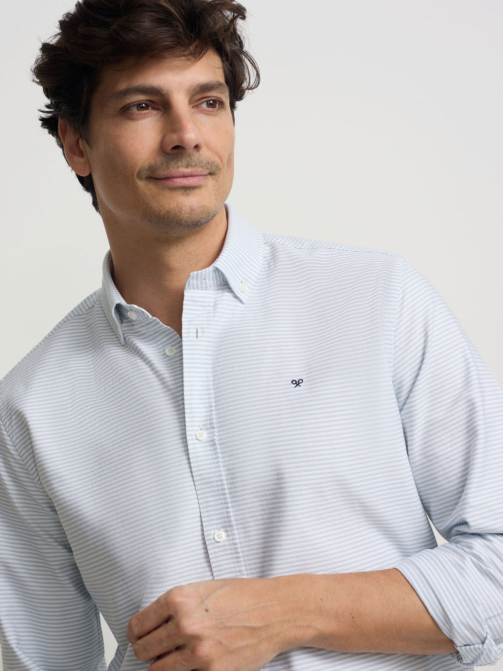 Camisa sport oxford rayas horizontales verdes