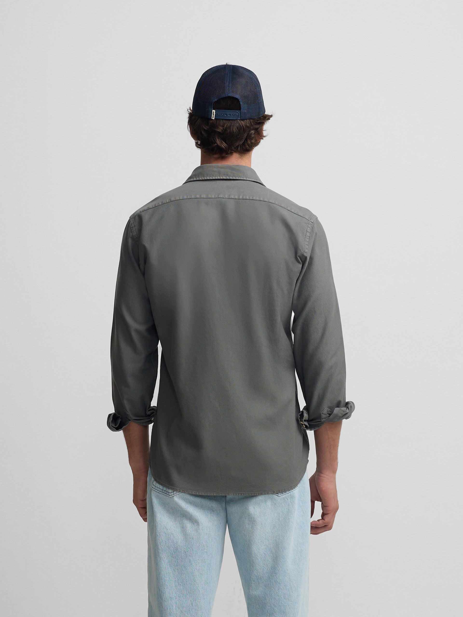 Dark green structured sport shirt with logo