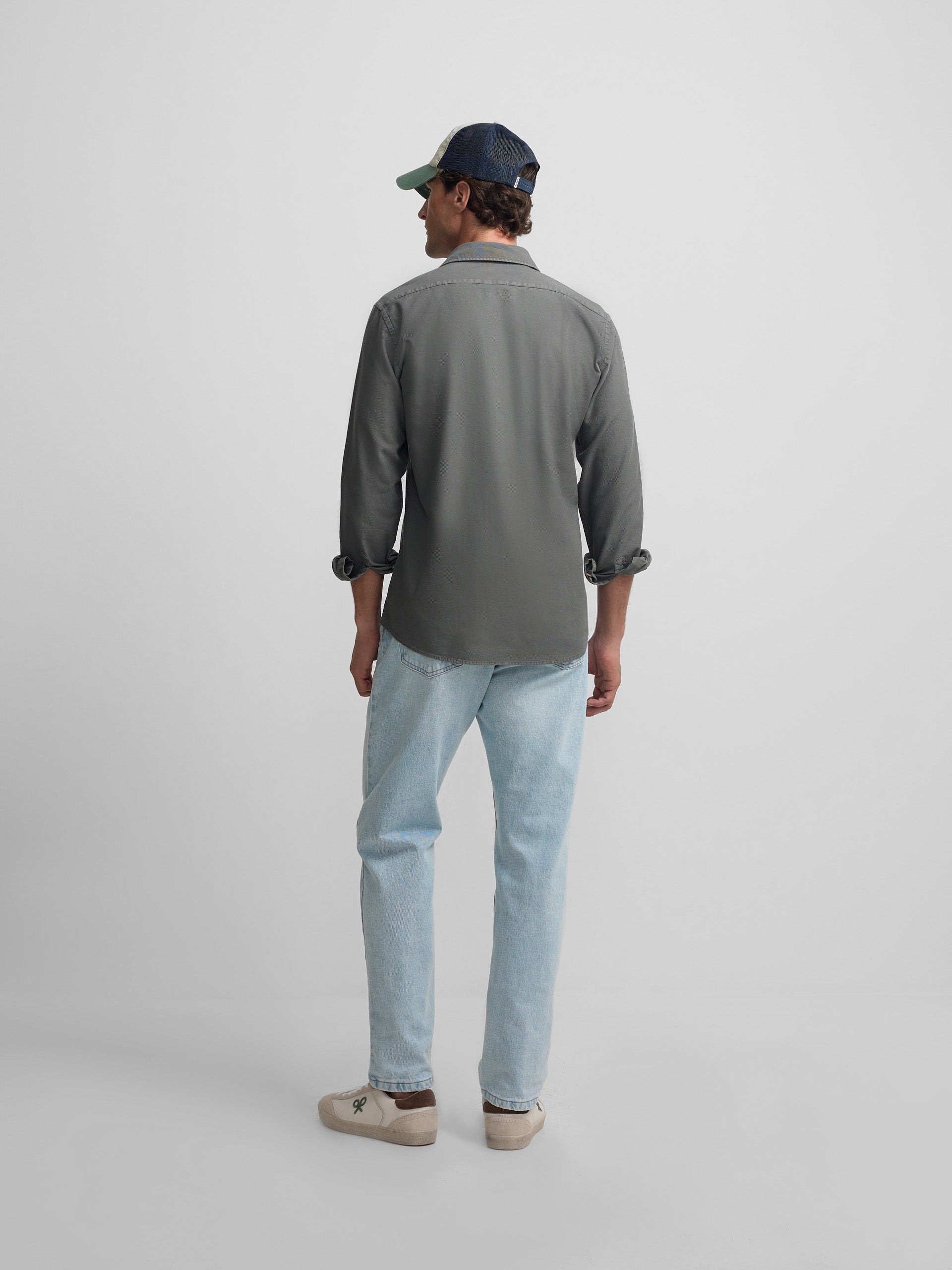Dark green structured sport shirt with logo