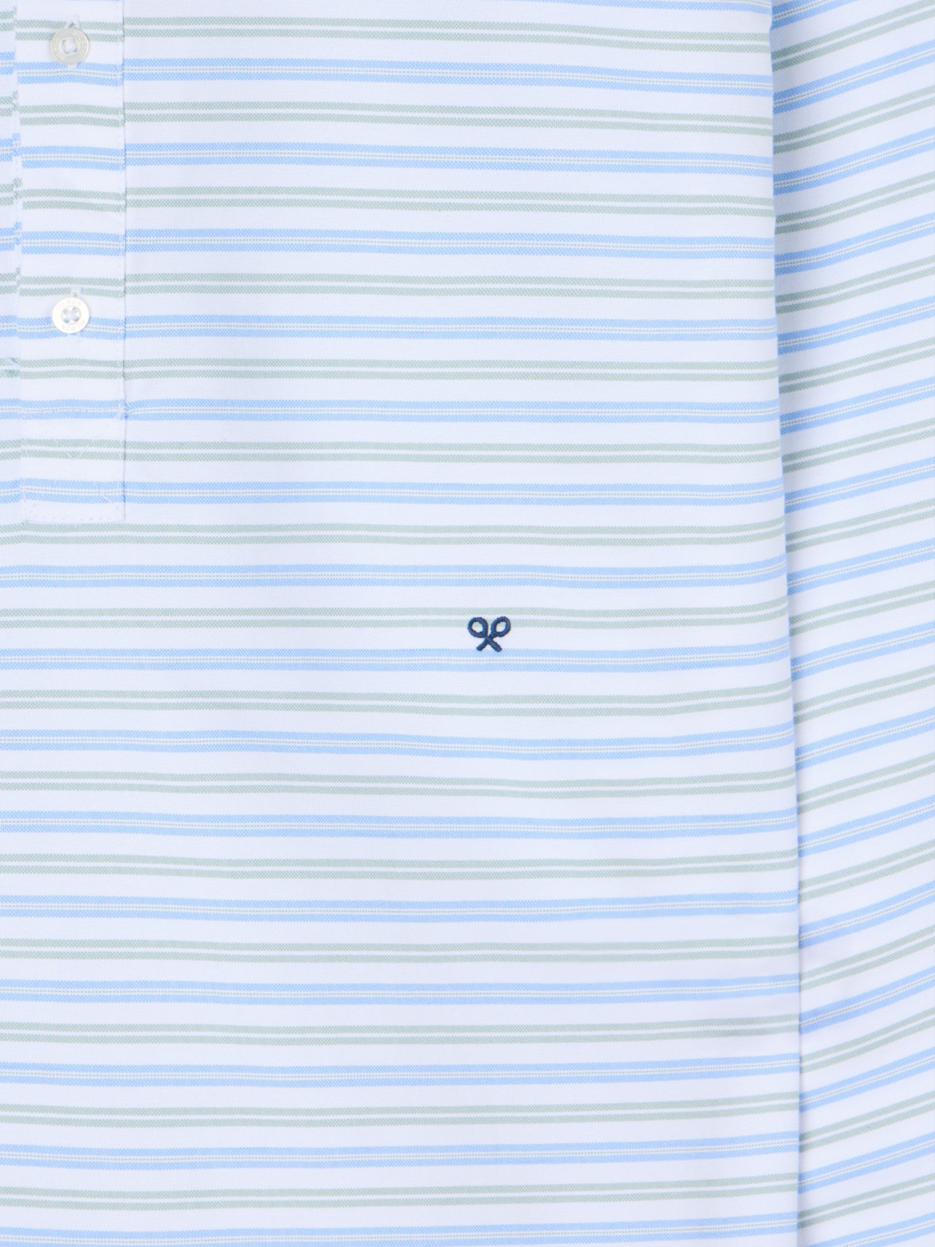 Polera sport oxford rayas multicolor azul verde
