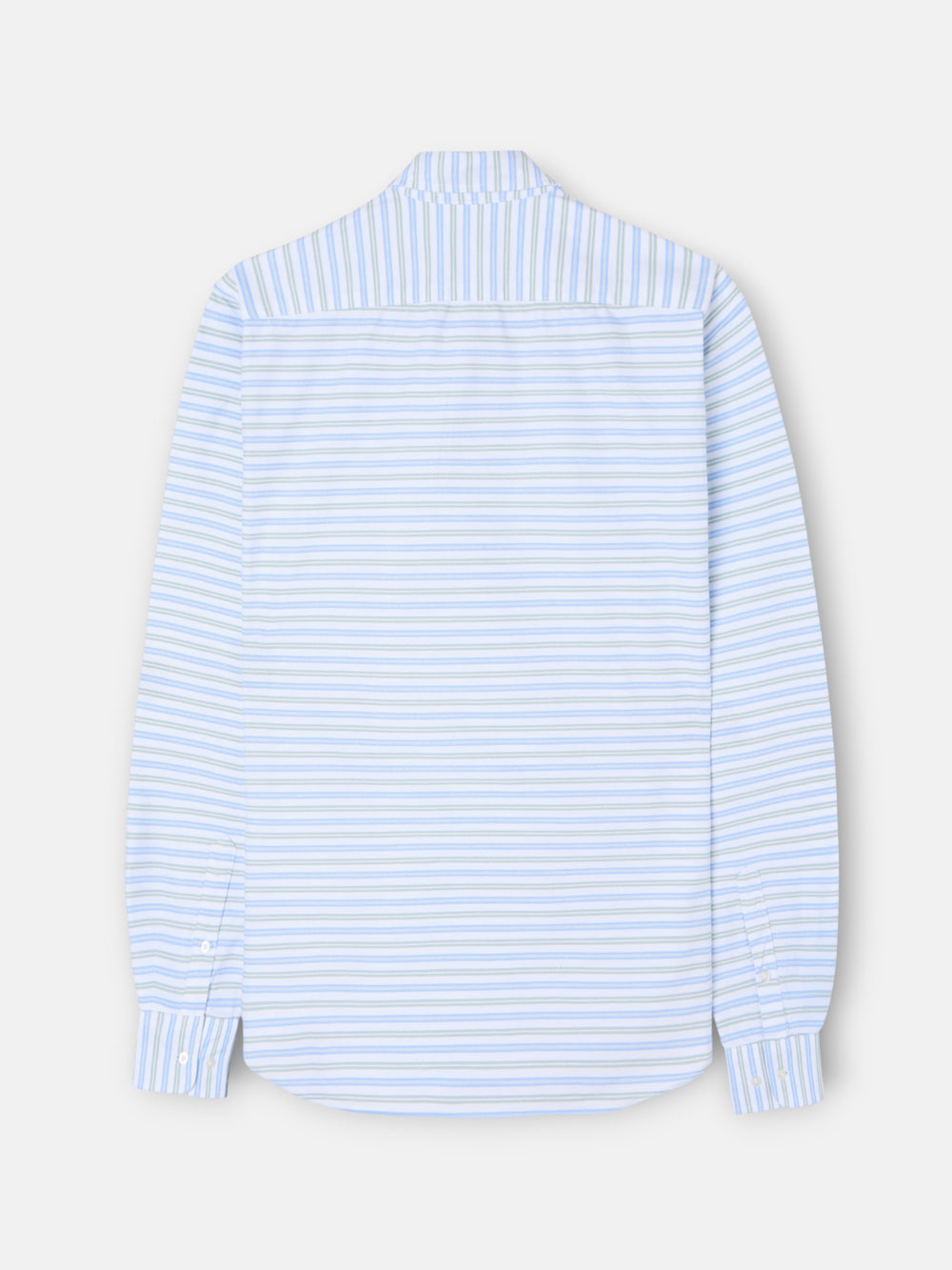 Polera sport oxford rayas multicolor azul verde