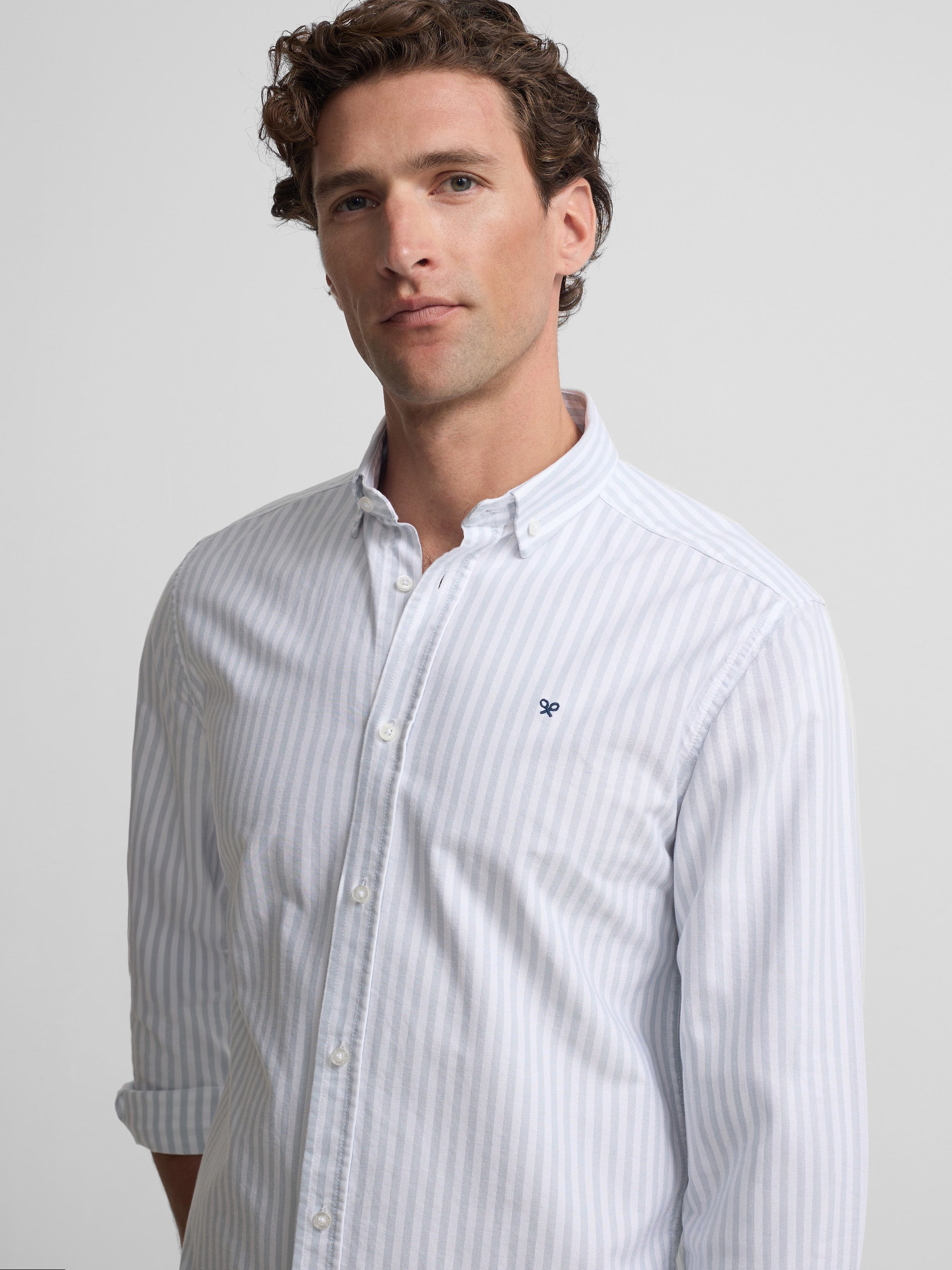 Camisa sport oxford raya media verde claro