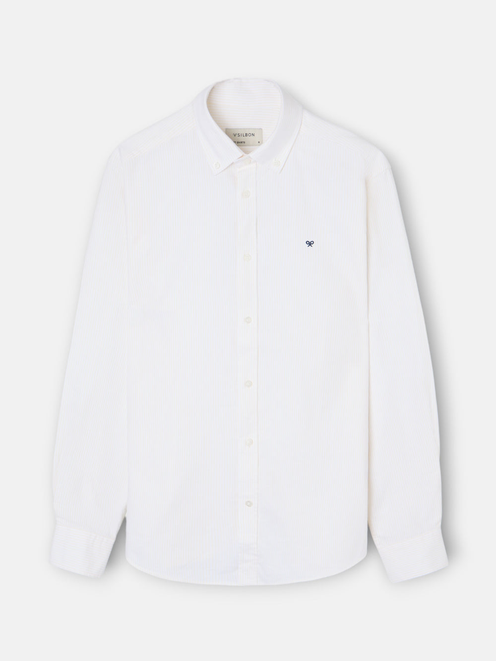 Chemise sport oxford à rayures jaunes