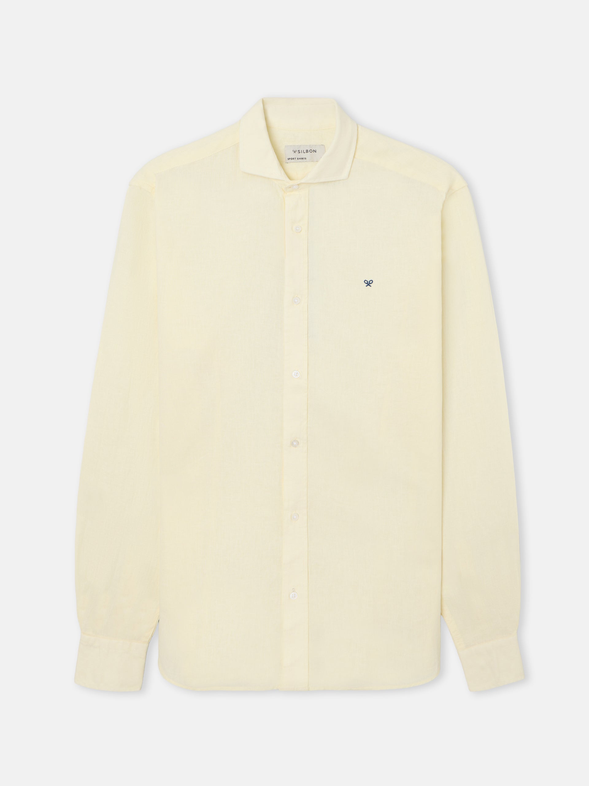 Chemise sport en lin jaune