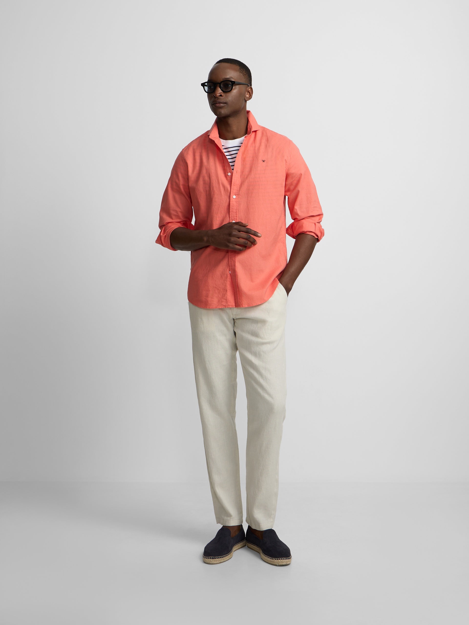 Camisa sport summer linho coral