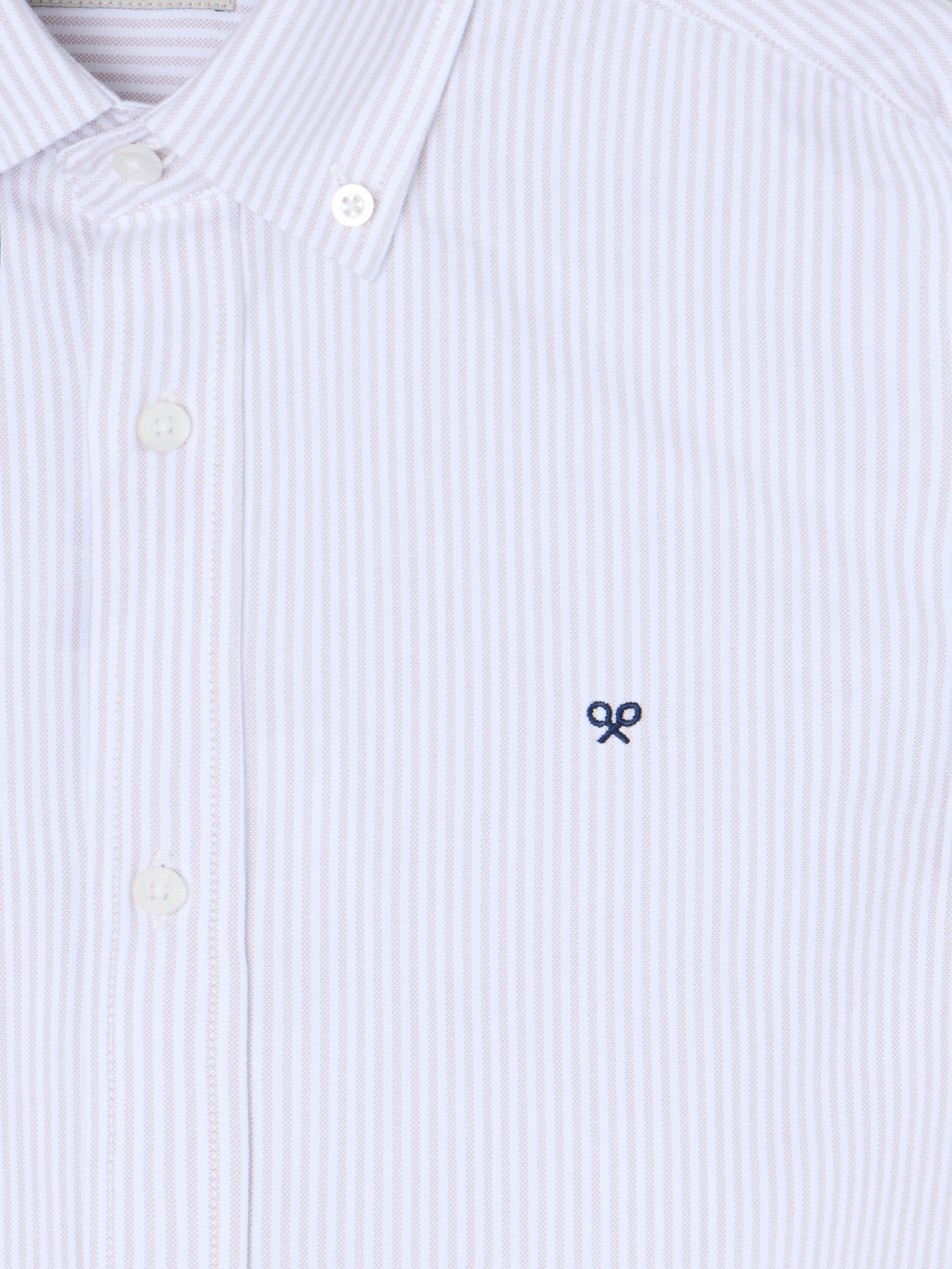 Chemise sport oxford à rayures beige
