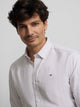Chemise sport oxford à rayures beige