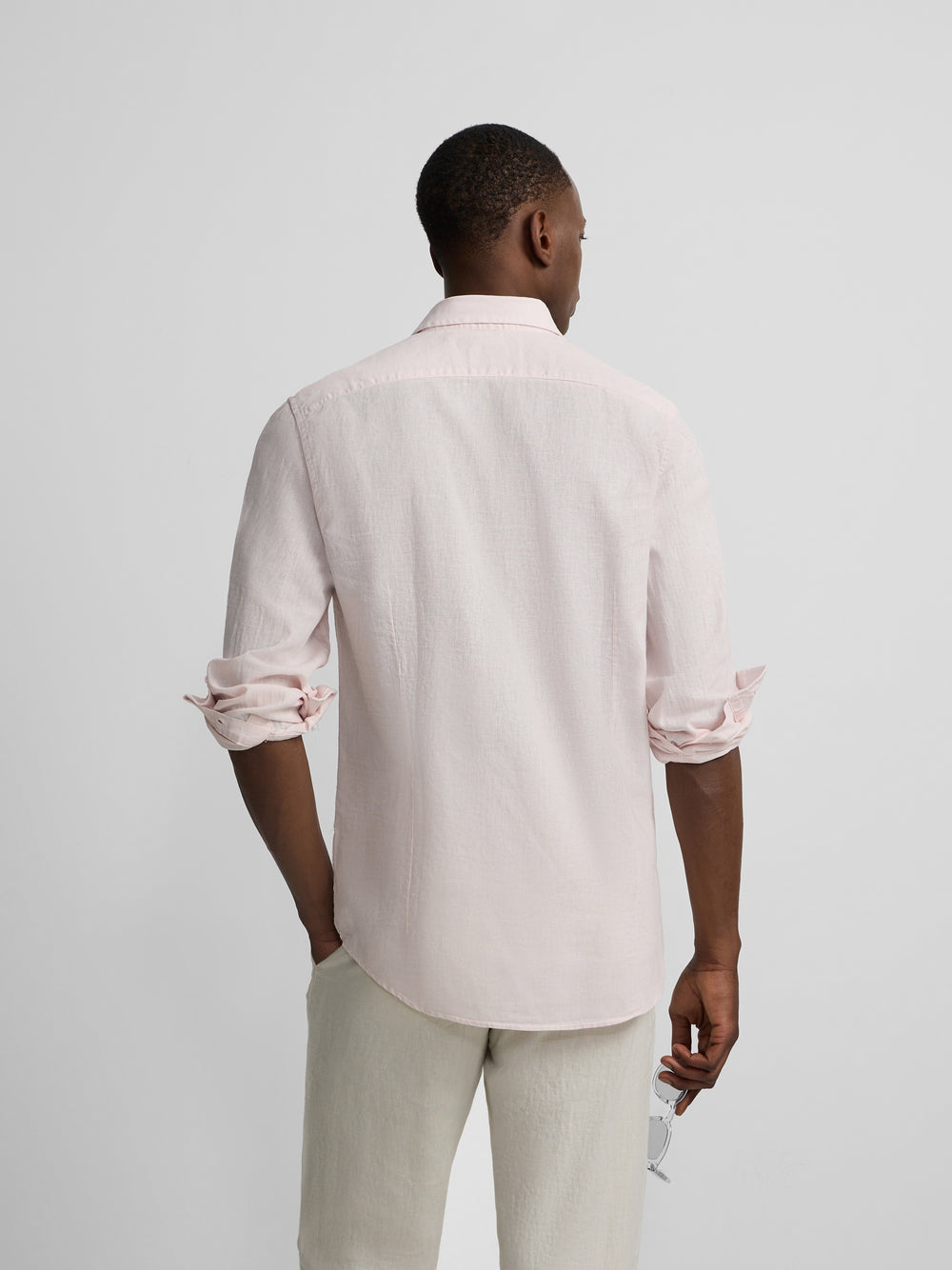 Camisa desportiva de linho rosa