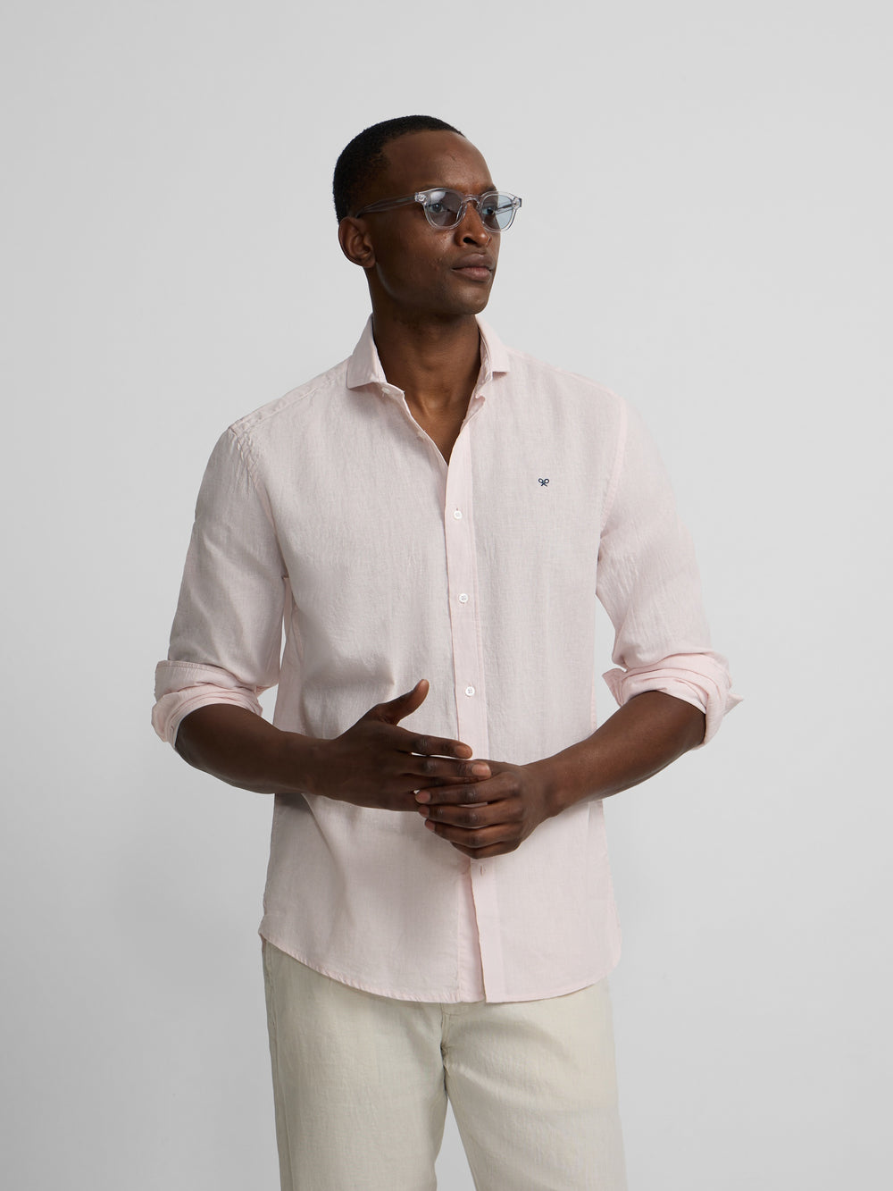 Camisa desportiva de linho rosa