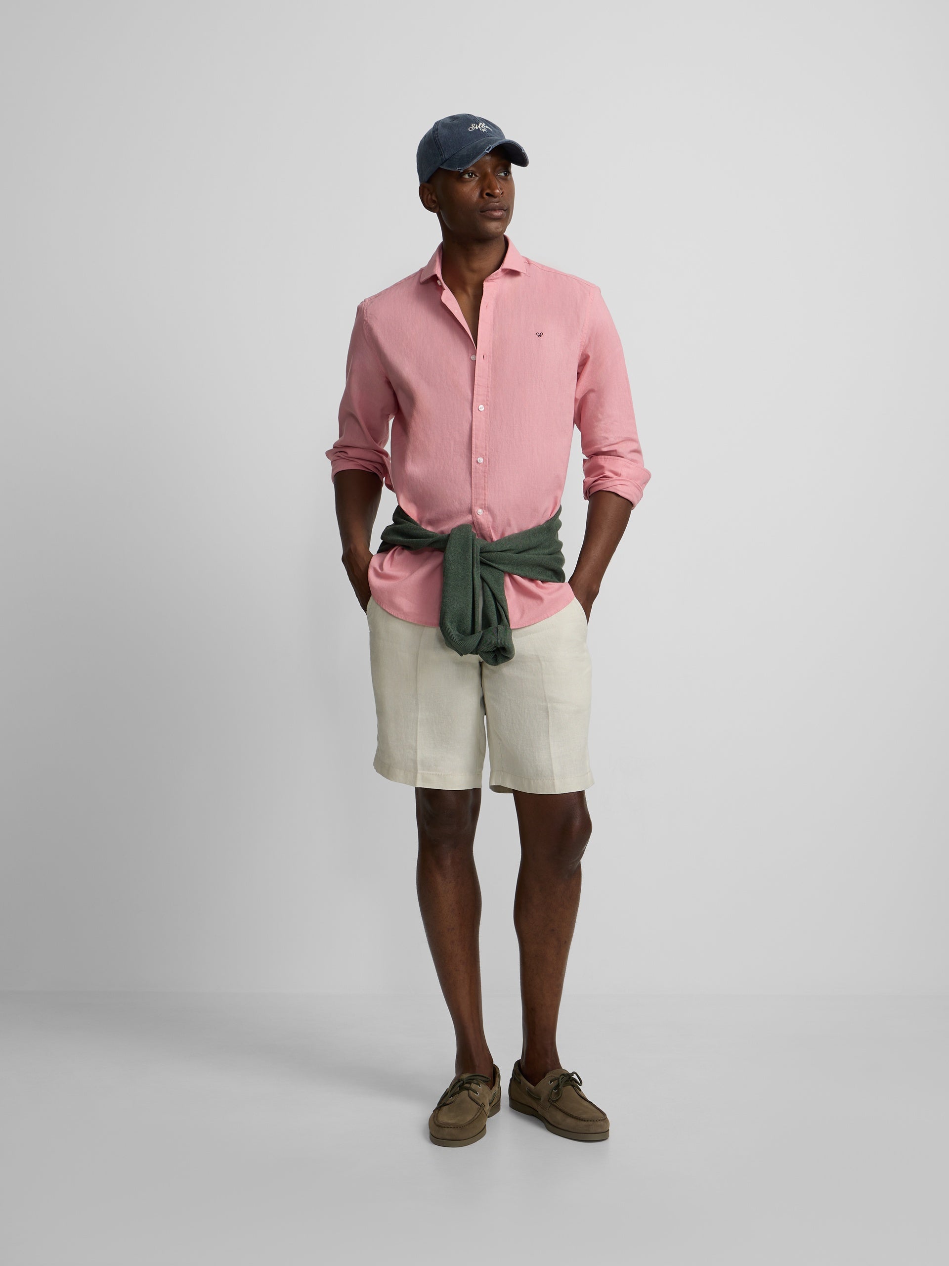 Camisa sport summer linho rosa