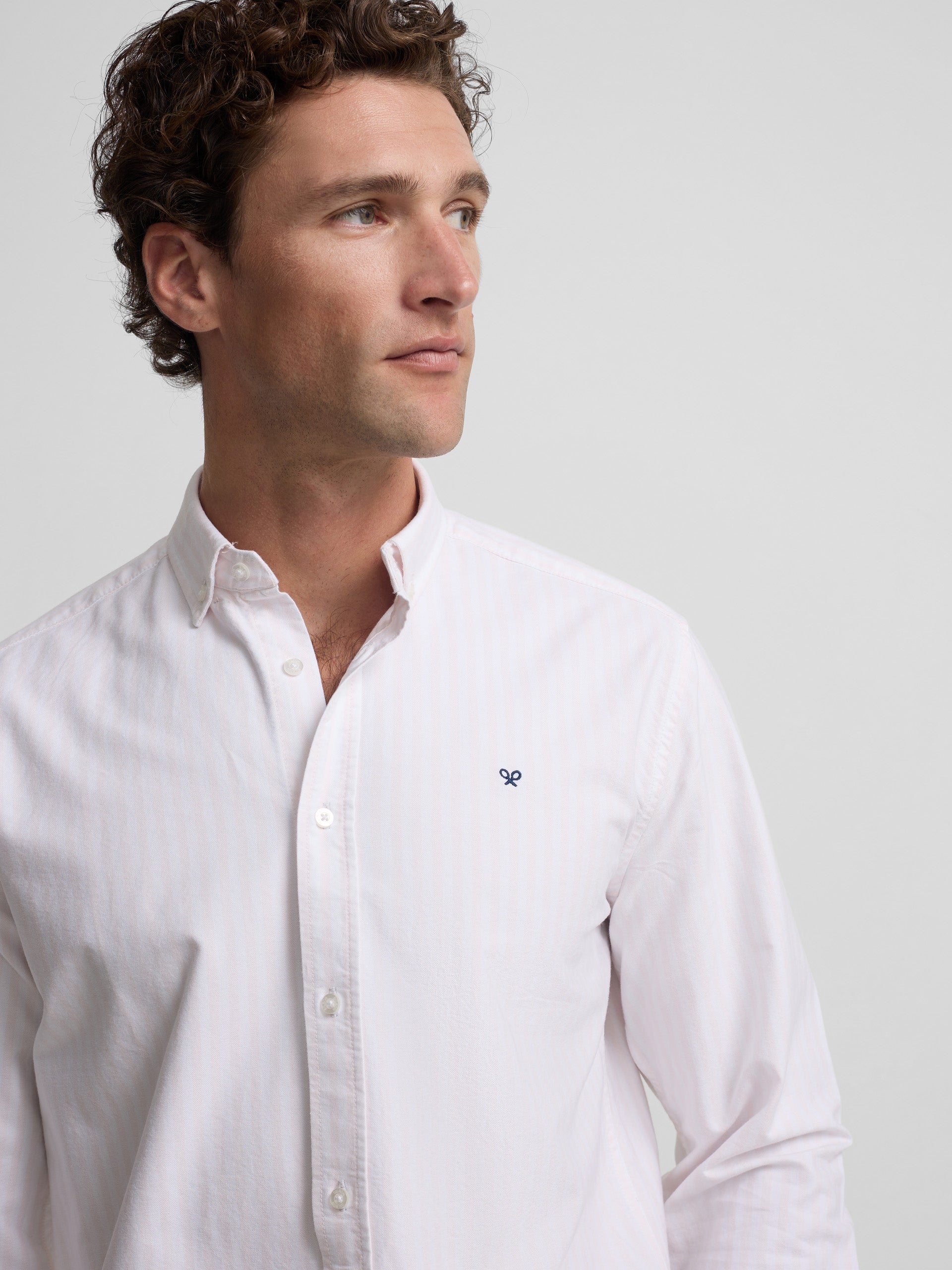 Camisa sport oxford raya media rosa