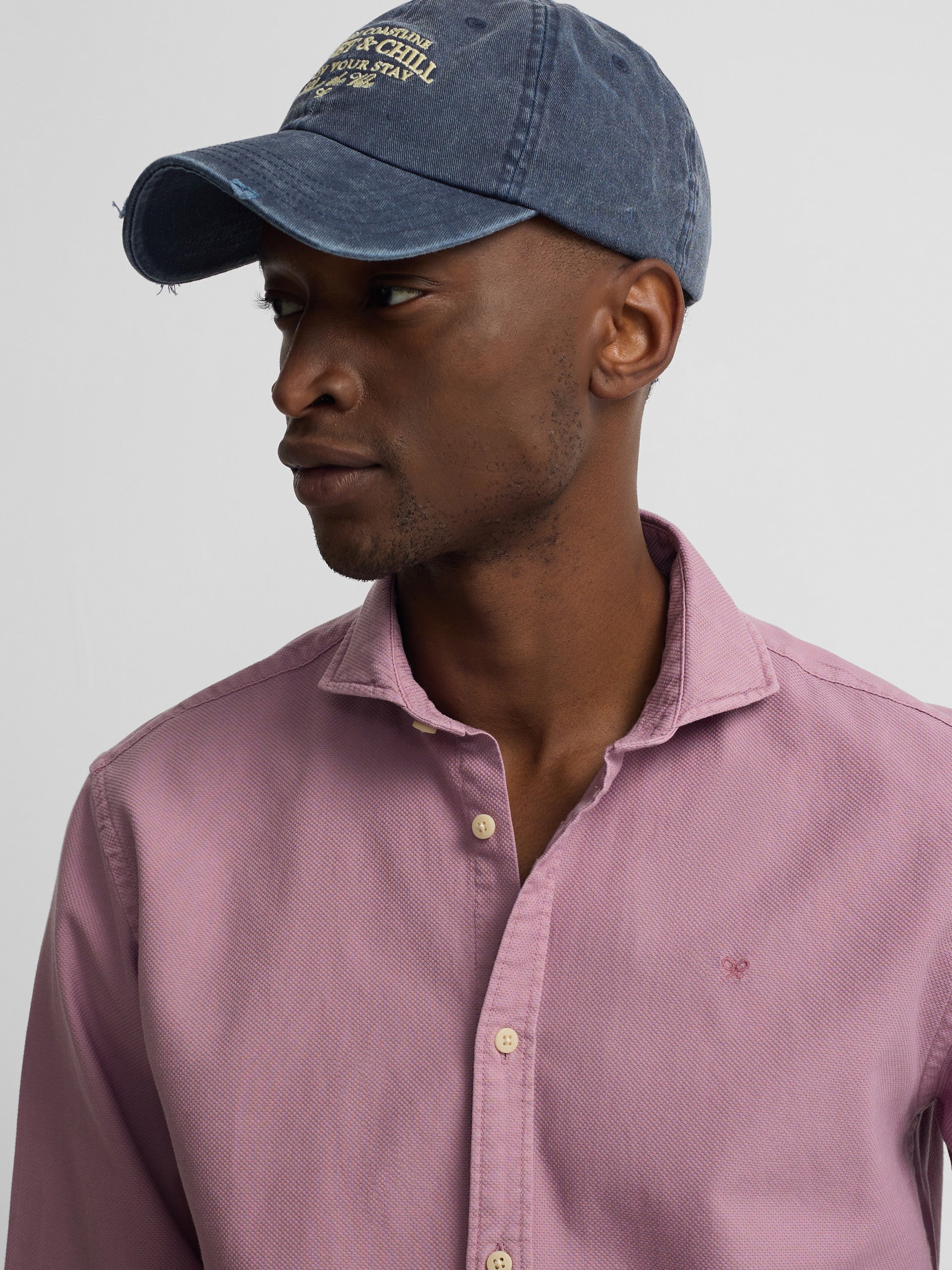 Purple logo structured sport shirt