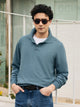 Petroleum blue polo neck sweater