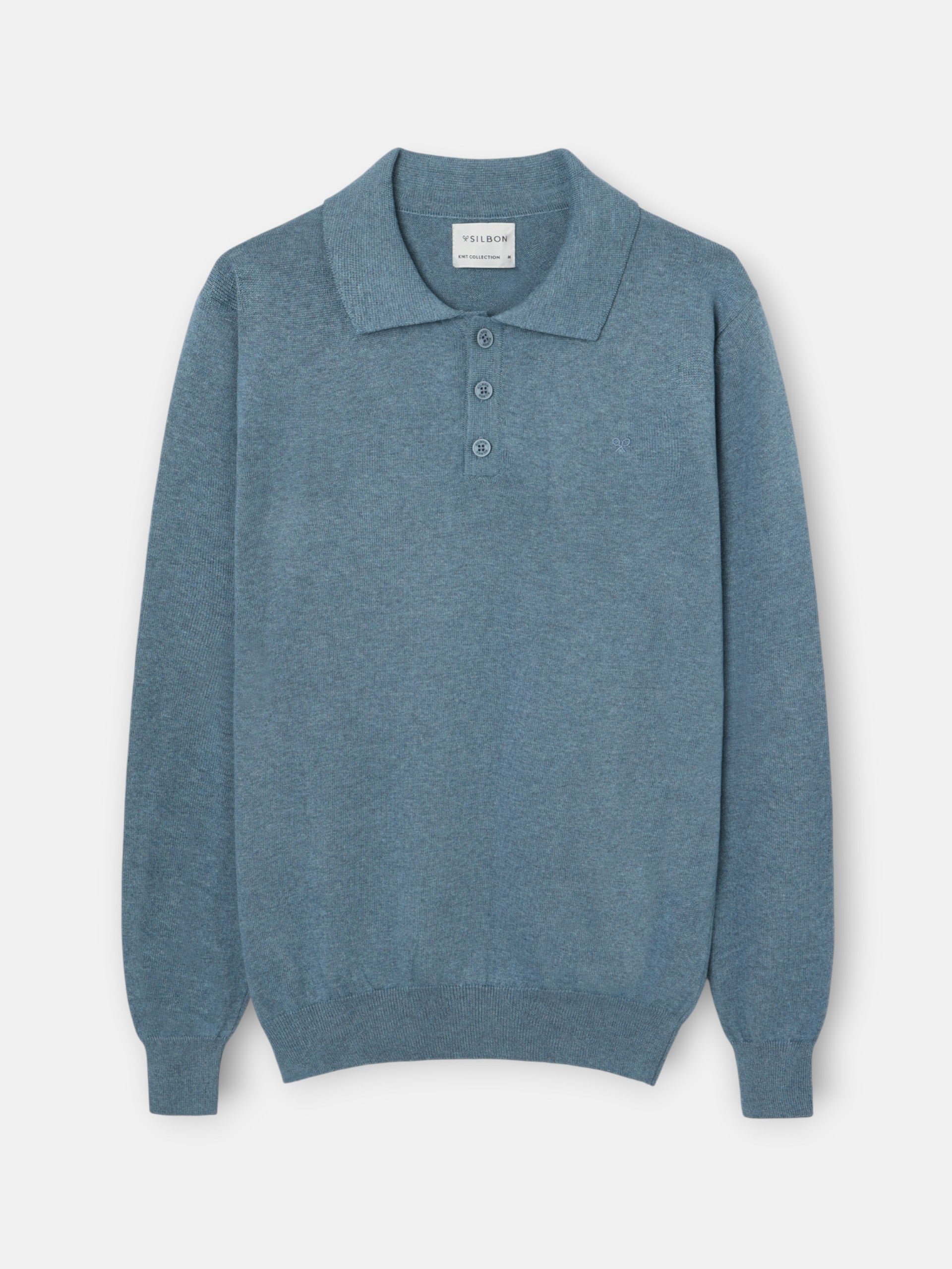 Petroleum blue polo neck sweater