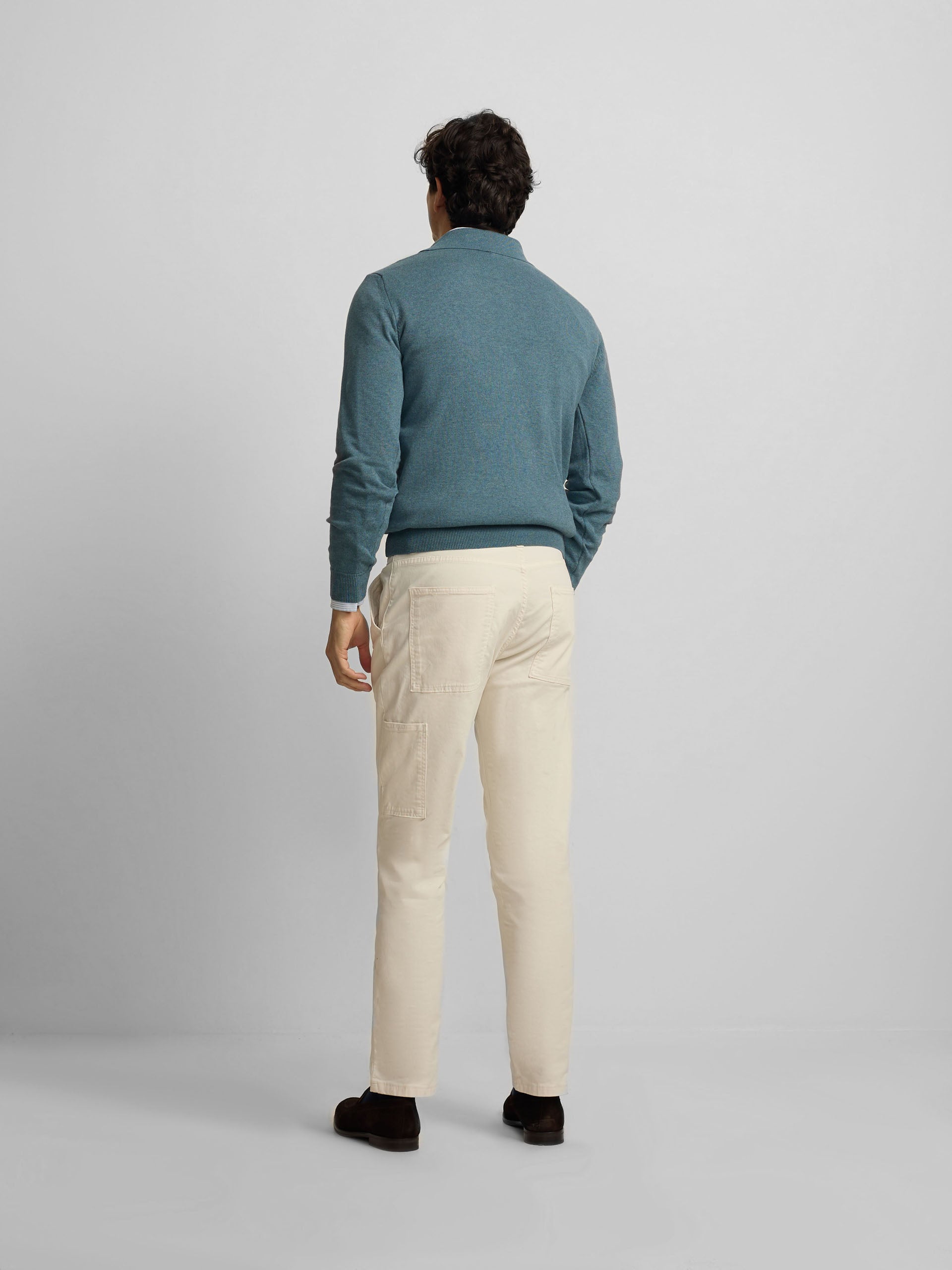 Petroleum blue polo neck sweater