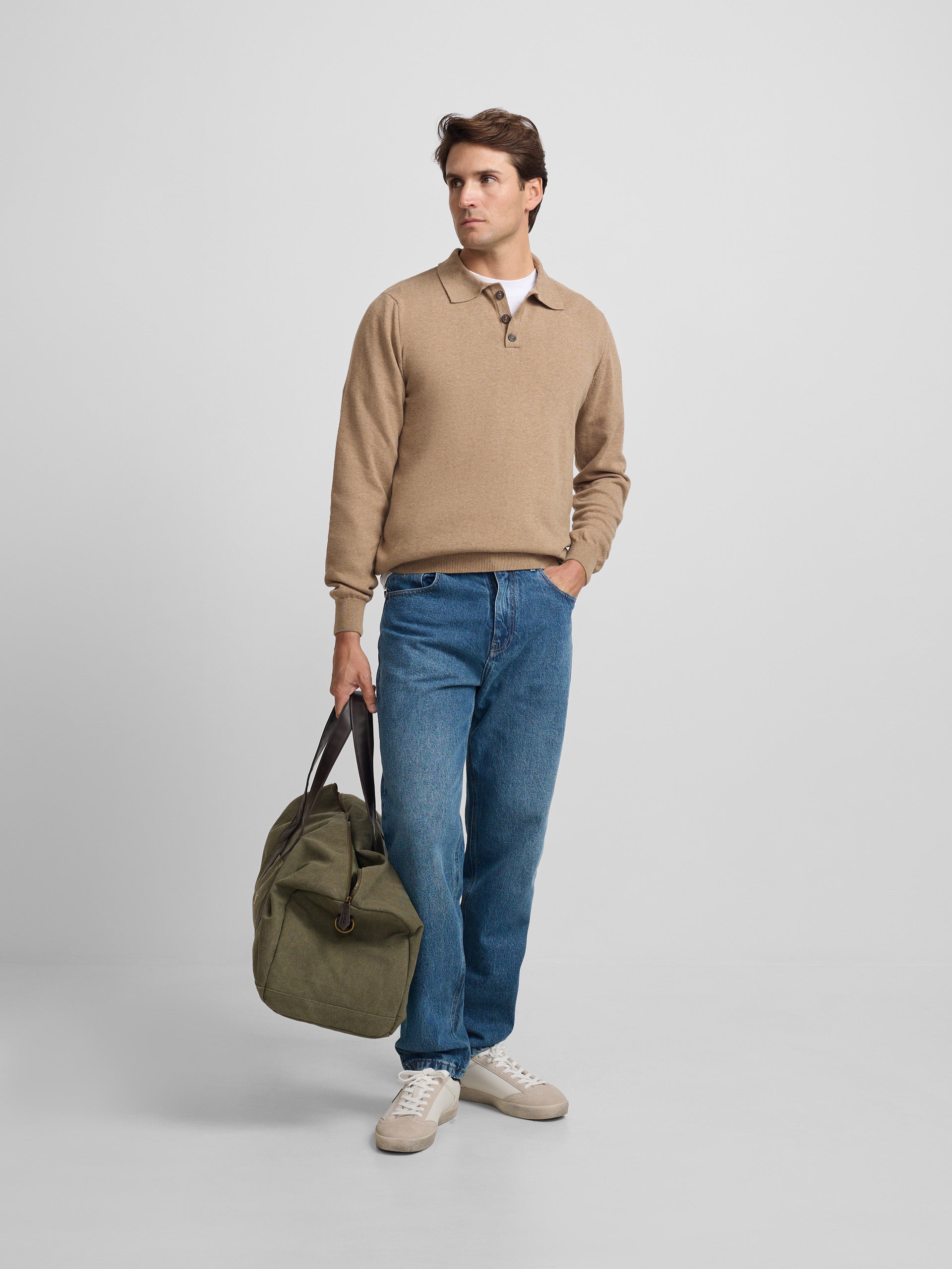 Light beige polo neck sweater