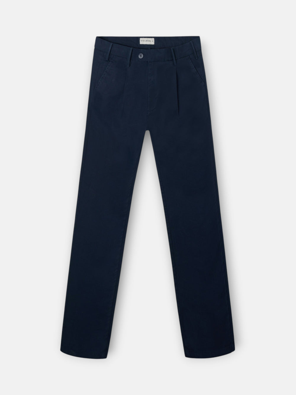 Calças chino desportivas com pregas azul marinho