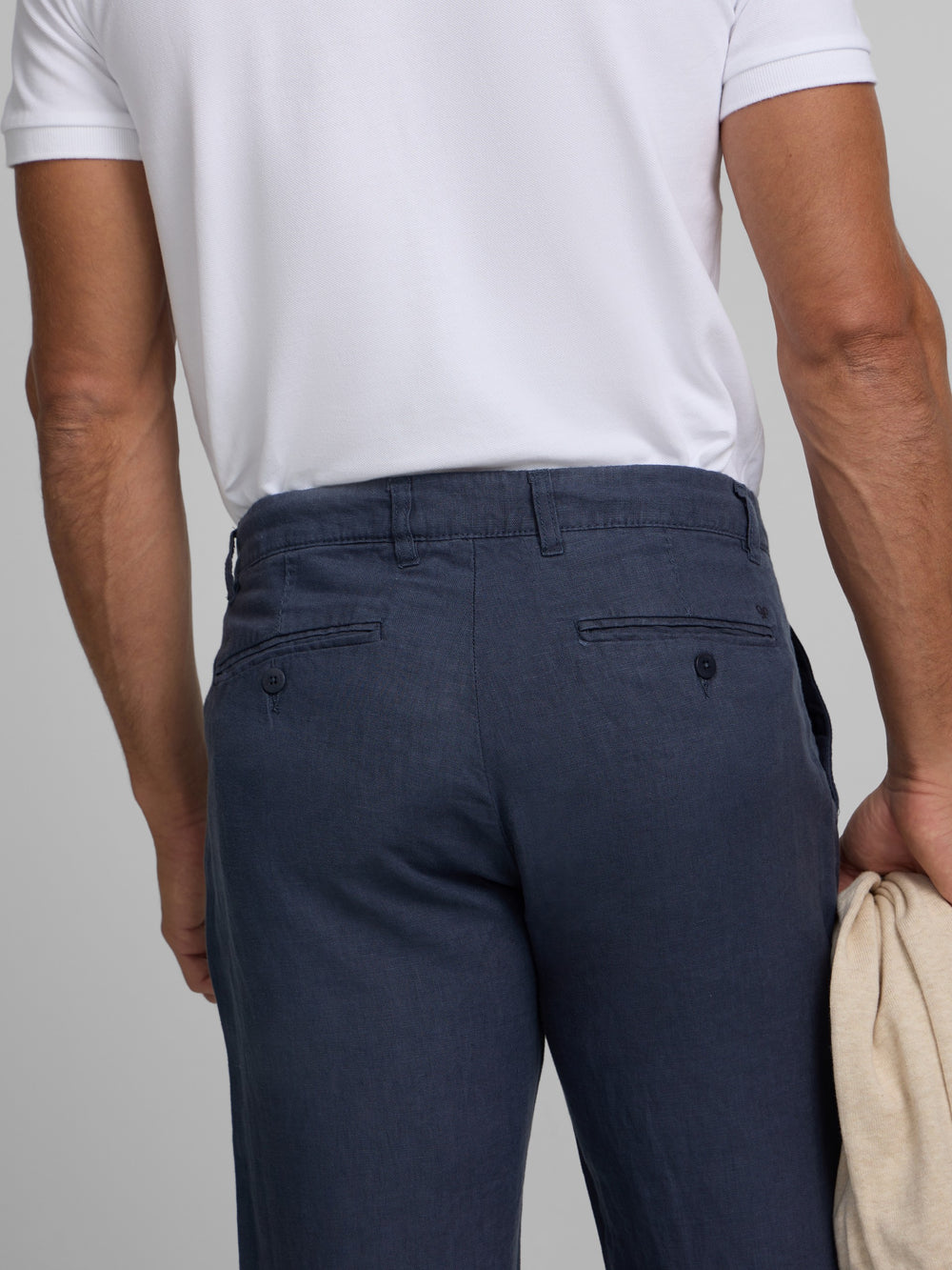 Pantalon sport chino lino azul indigo