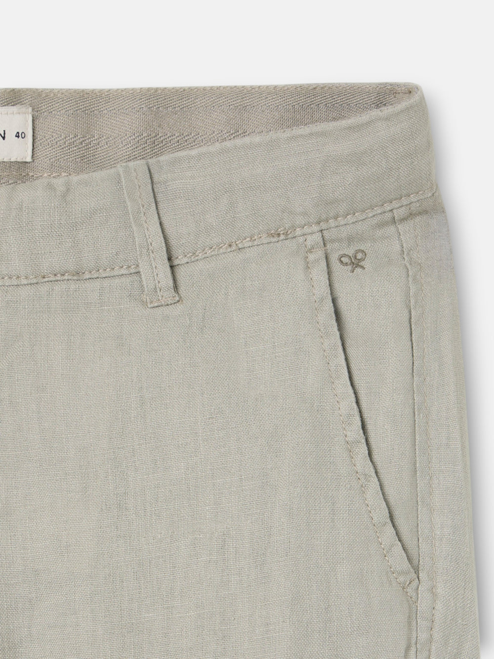 Pantalon sport cargo lino verde medio
