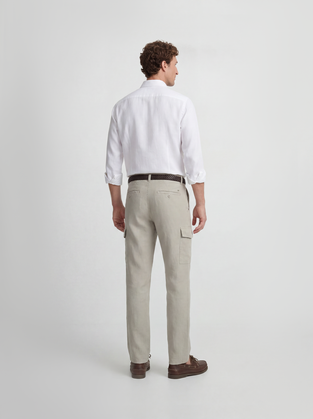 Pantalon sport cargo lino verde medio