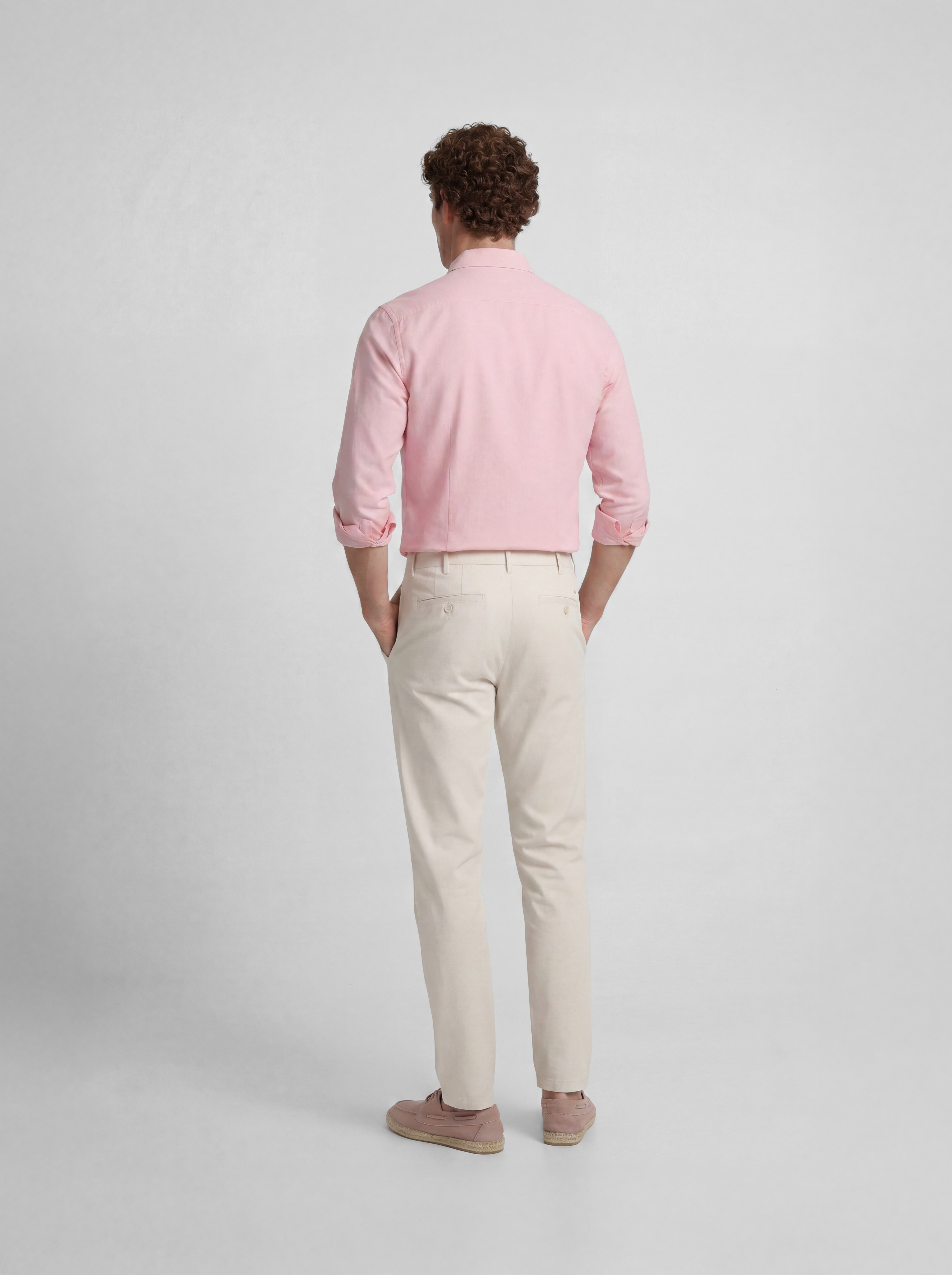 Pantalon chino sport à pinces pierre