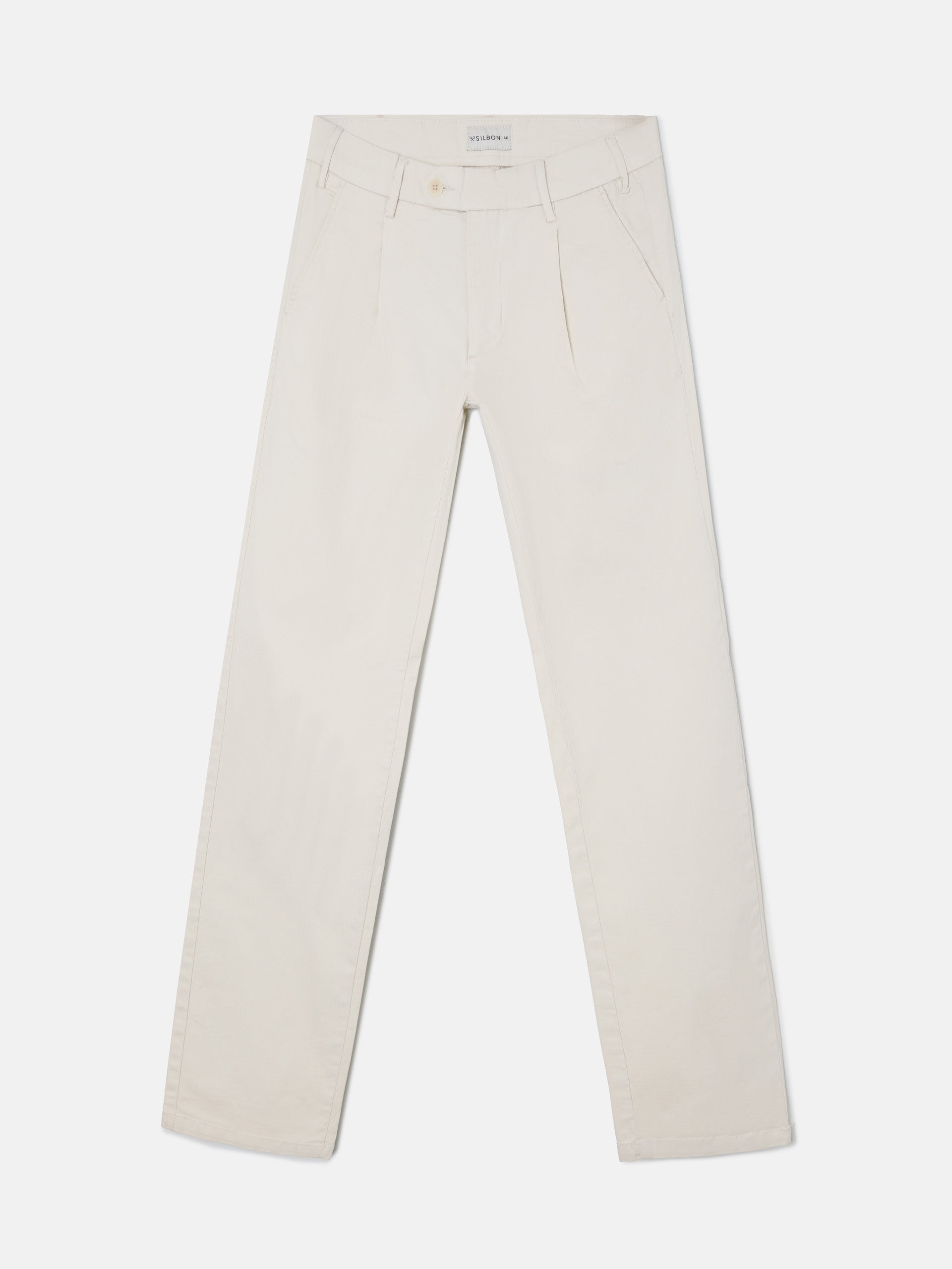 Pantalon chino sport à pinces pierre