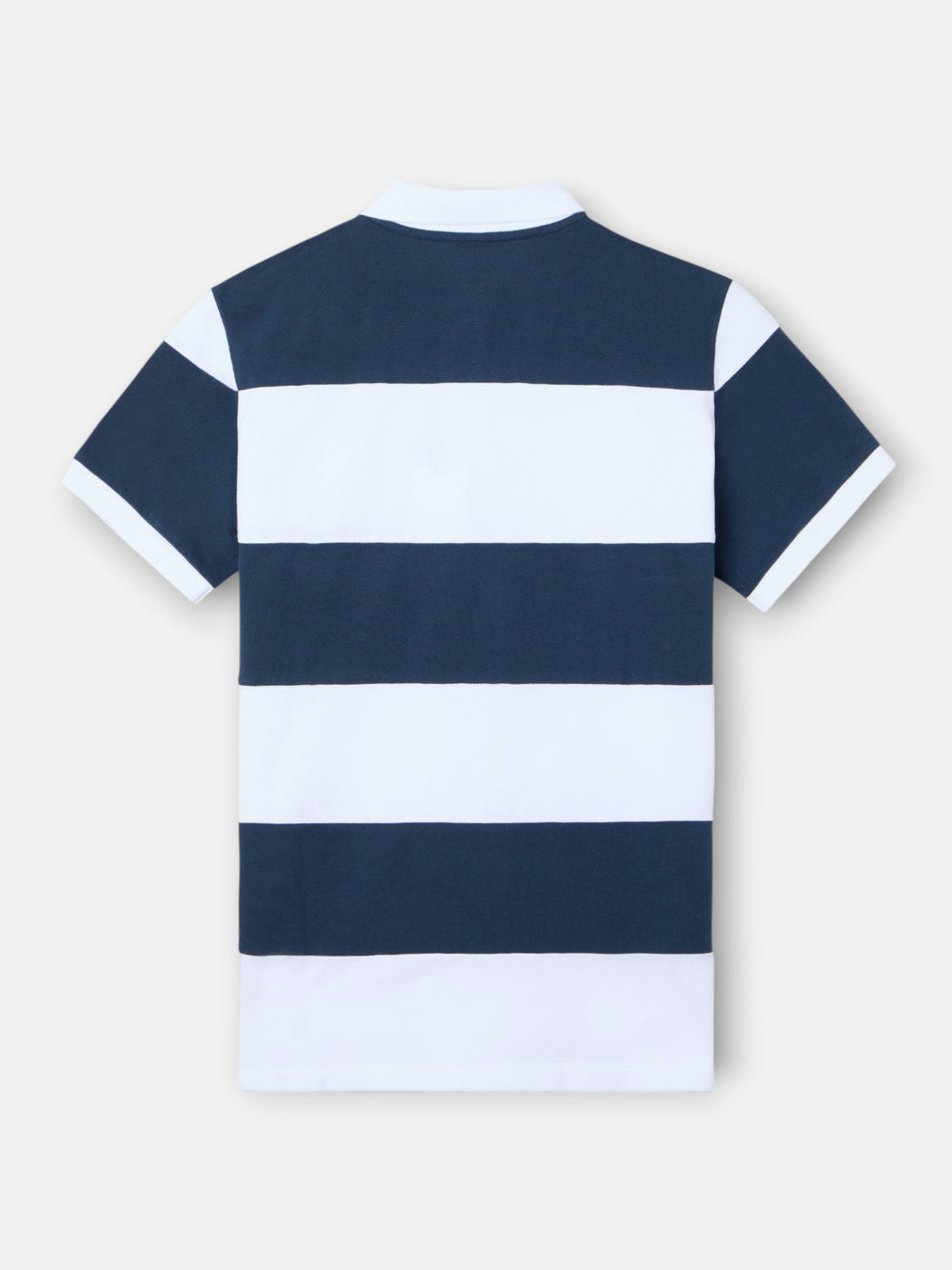 Polo manga corta rayas anchas azul marino