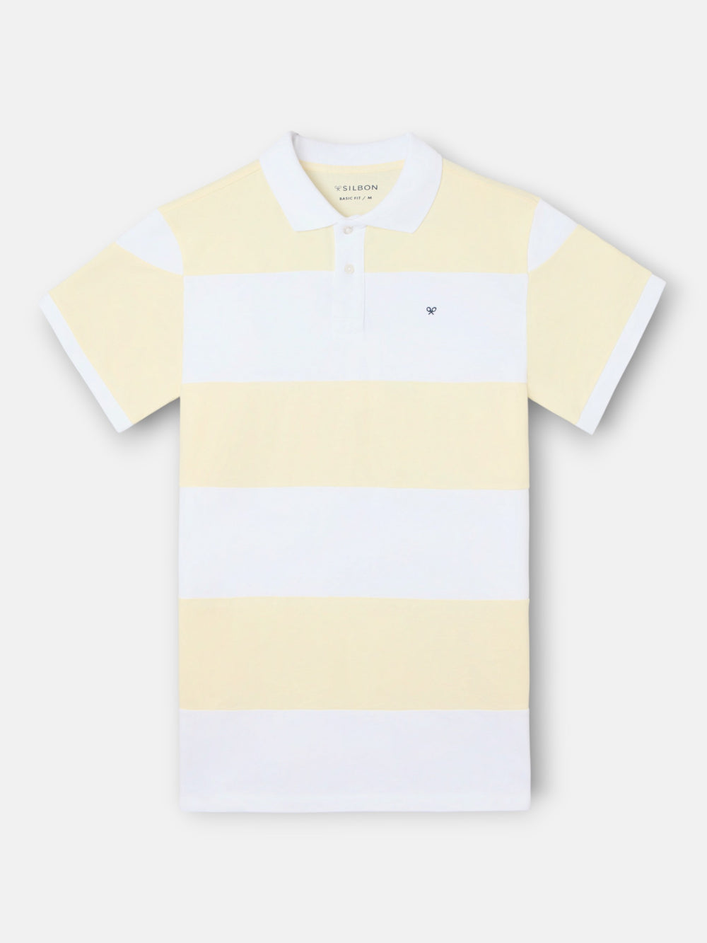 Polo manga corta rayas anchas amarillo