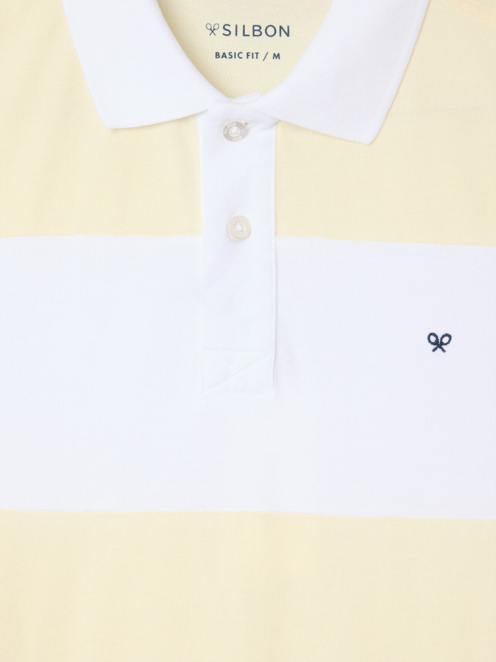 Polo manga corta rayas anchas amarillo