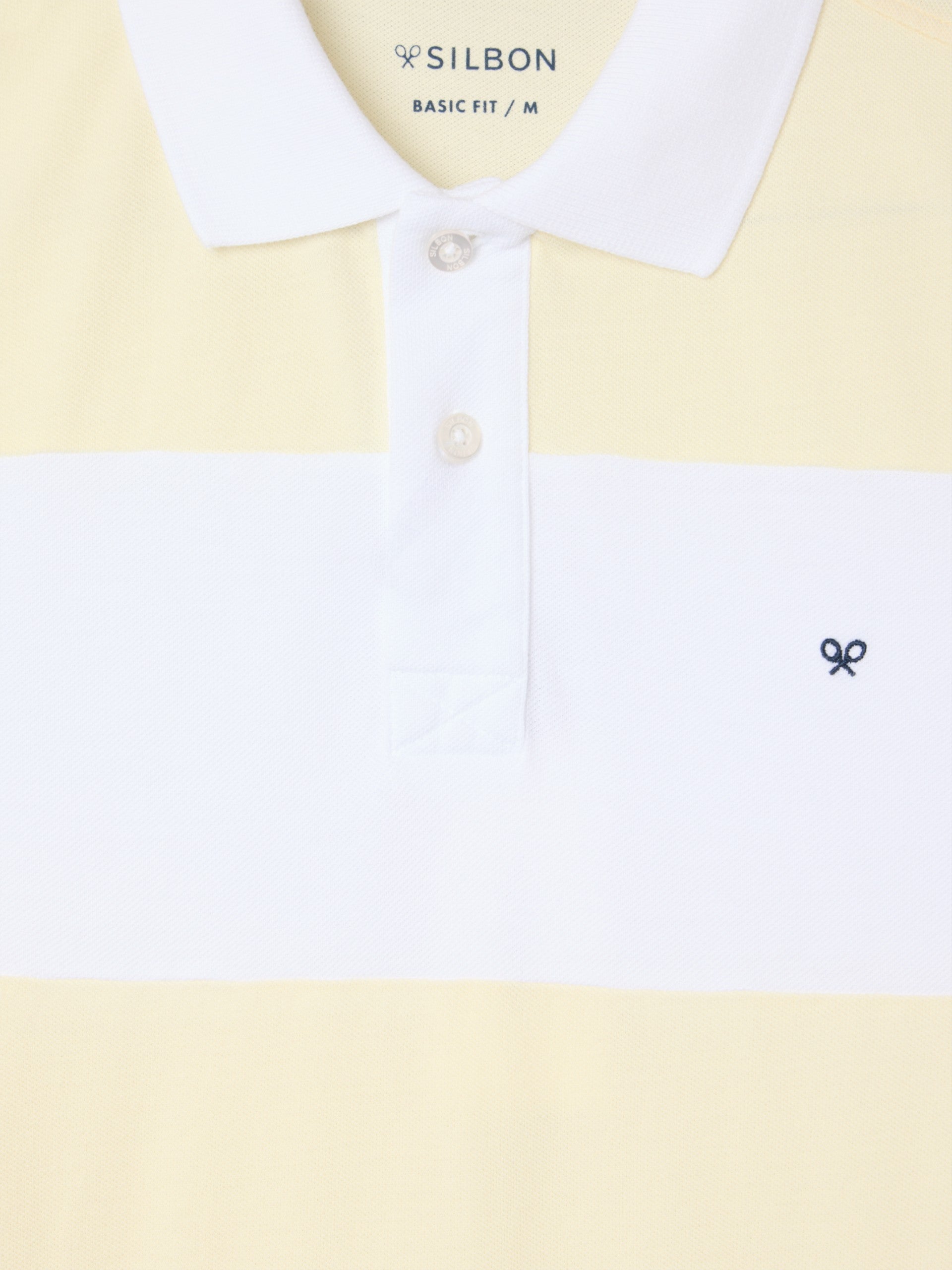 Polo manga corta rayas anchas amarillo