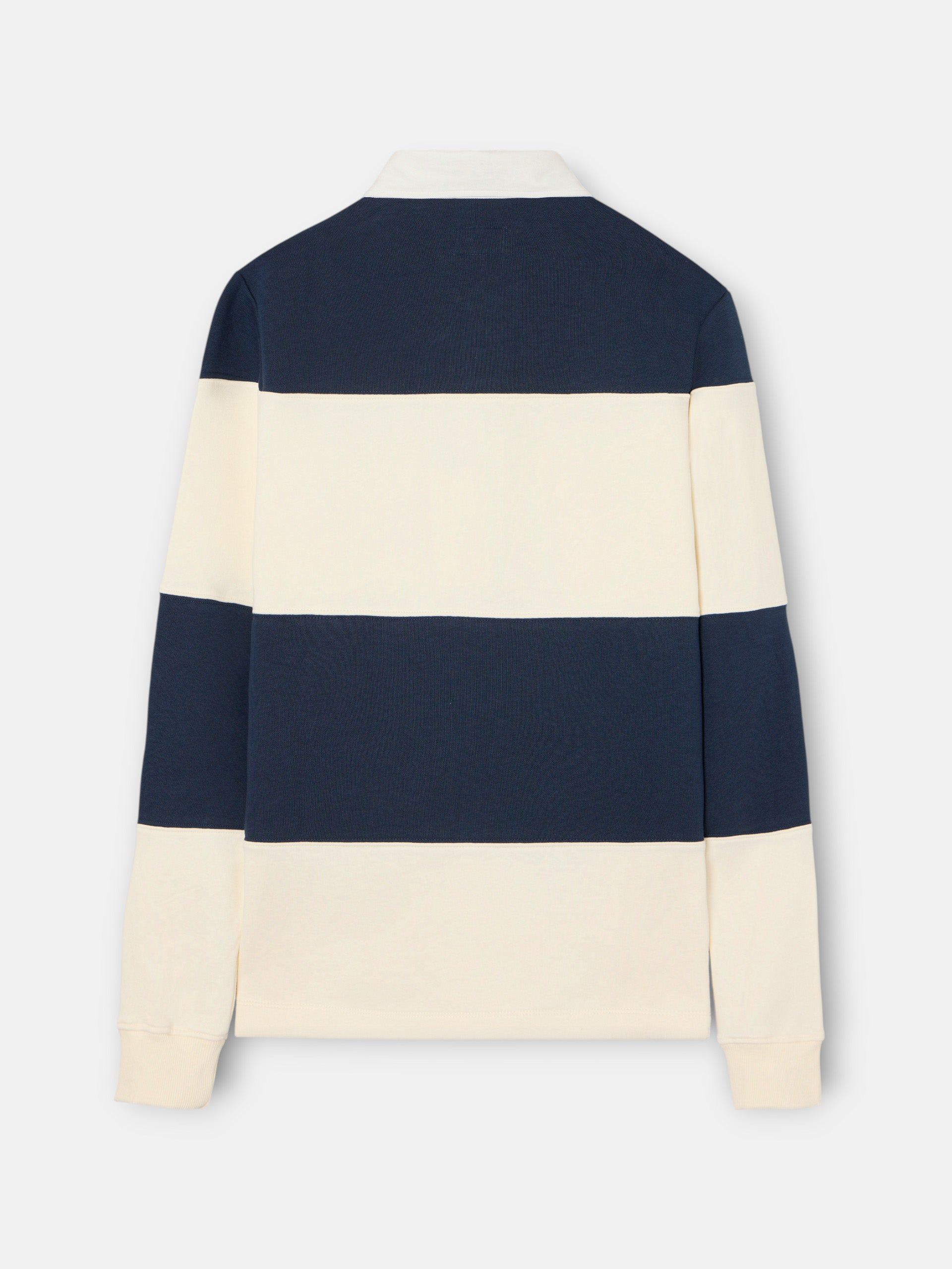 Navy blue wide stripe polo neck sweatshirt