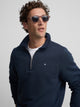 Half-zip sweatshirt with mini logo in navy blue