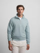 Half-zip sweatshirt with mini logo in aquamarine