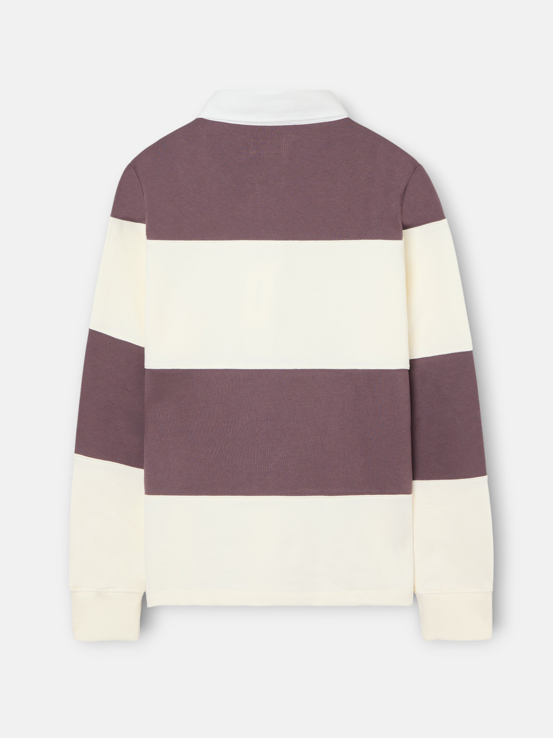 Sudadera cuello polo raya ancha burdeos