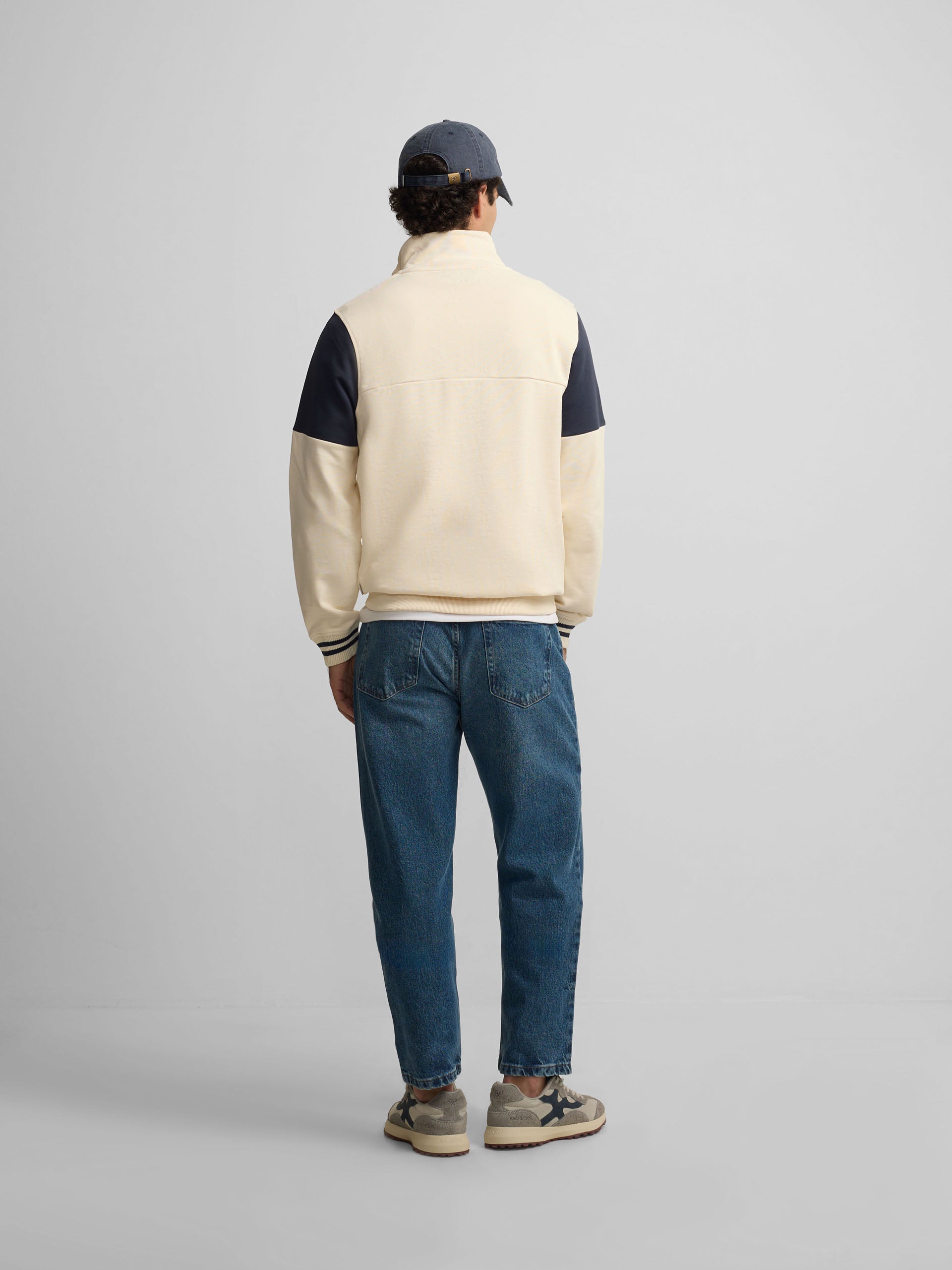 Vintage cream half-zip sweatshirt