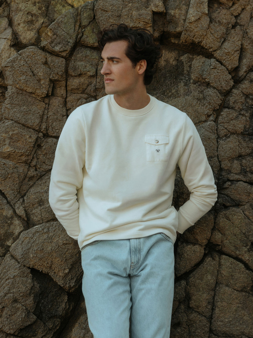 Sudadera bolsillo cruise crema