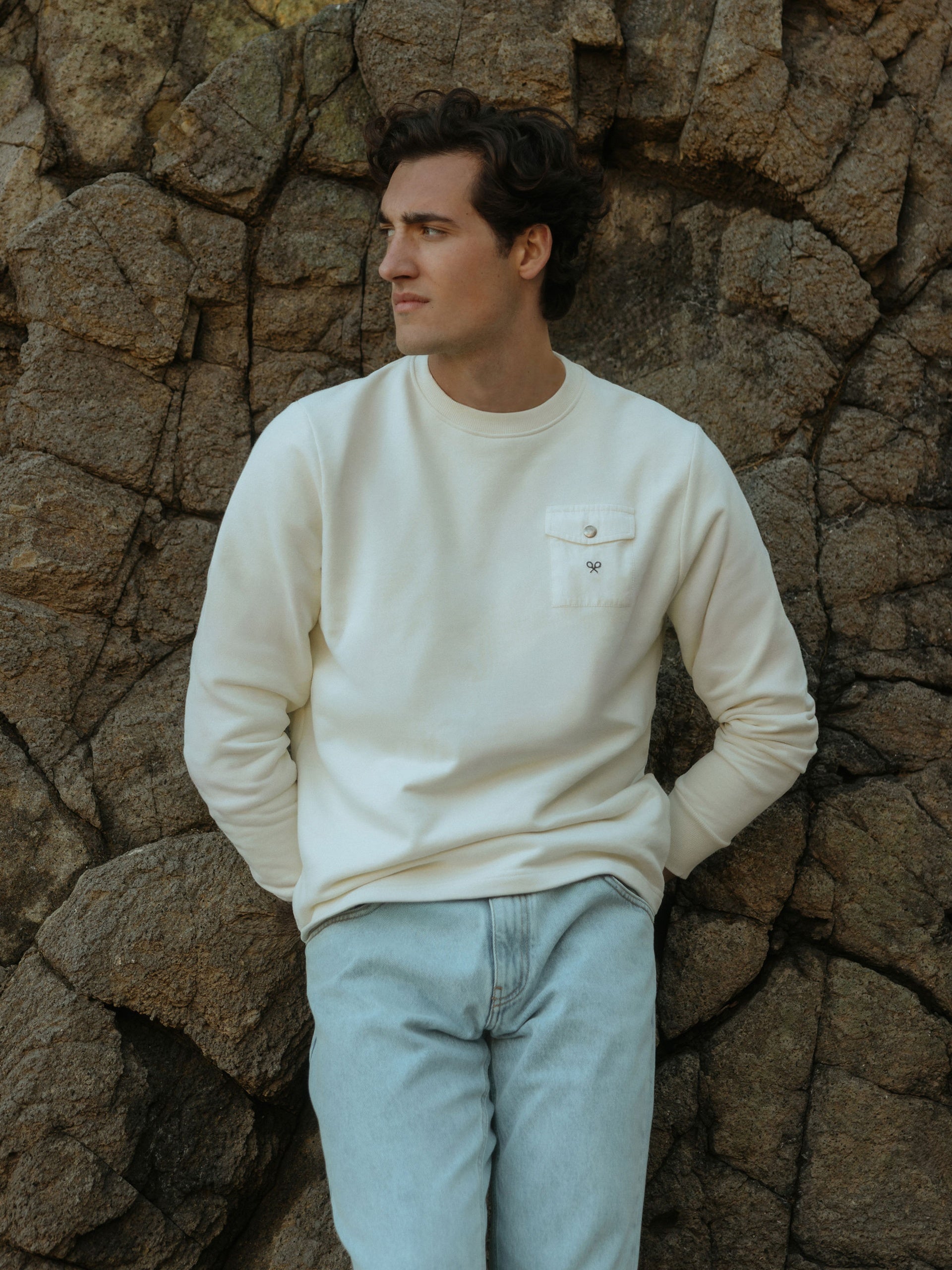 Sudadera bolsillo cruise crema