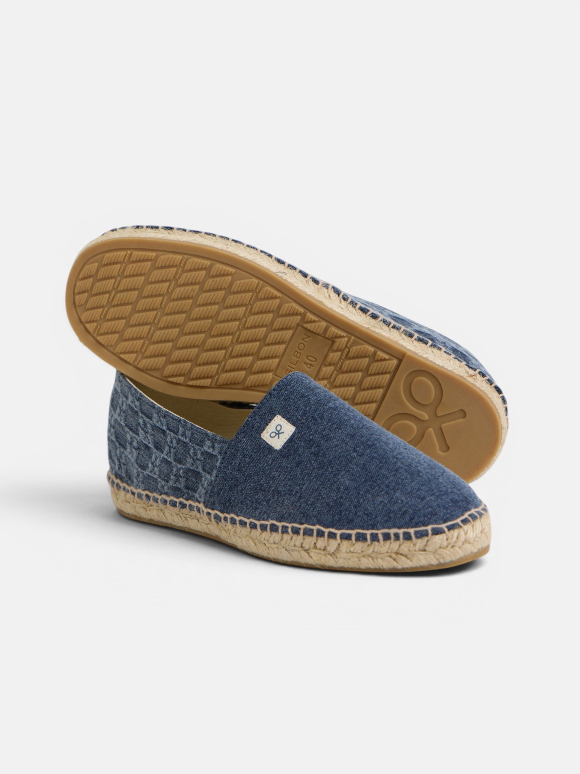Navy blue mini-logo espadrille