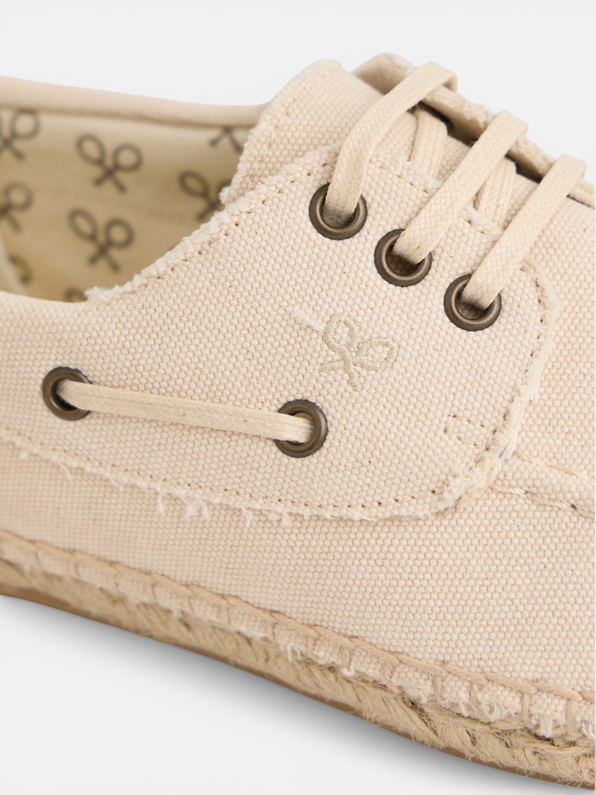 Beige nautical covered espadrille