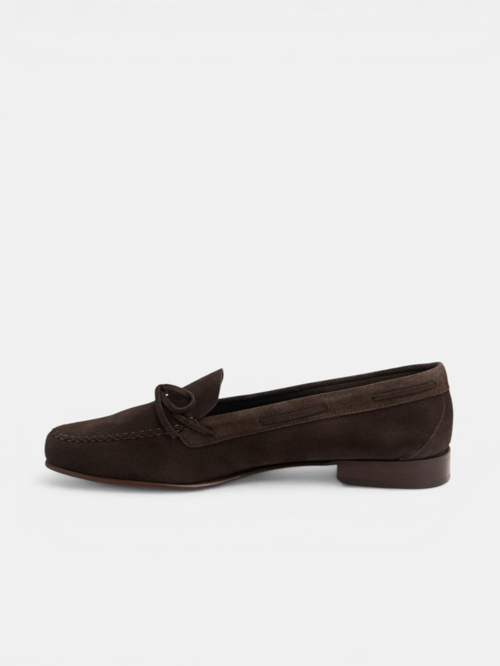 Zapato ante lazo marron oscuro