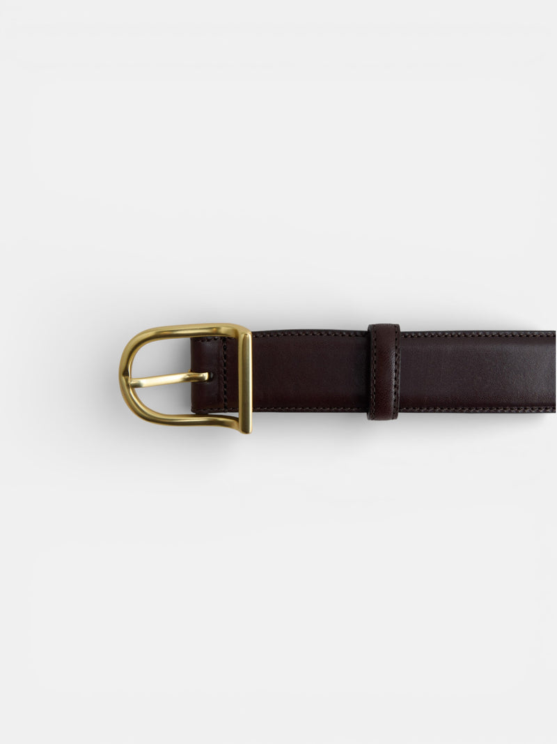 Ceinture en cuir lisse marron