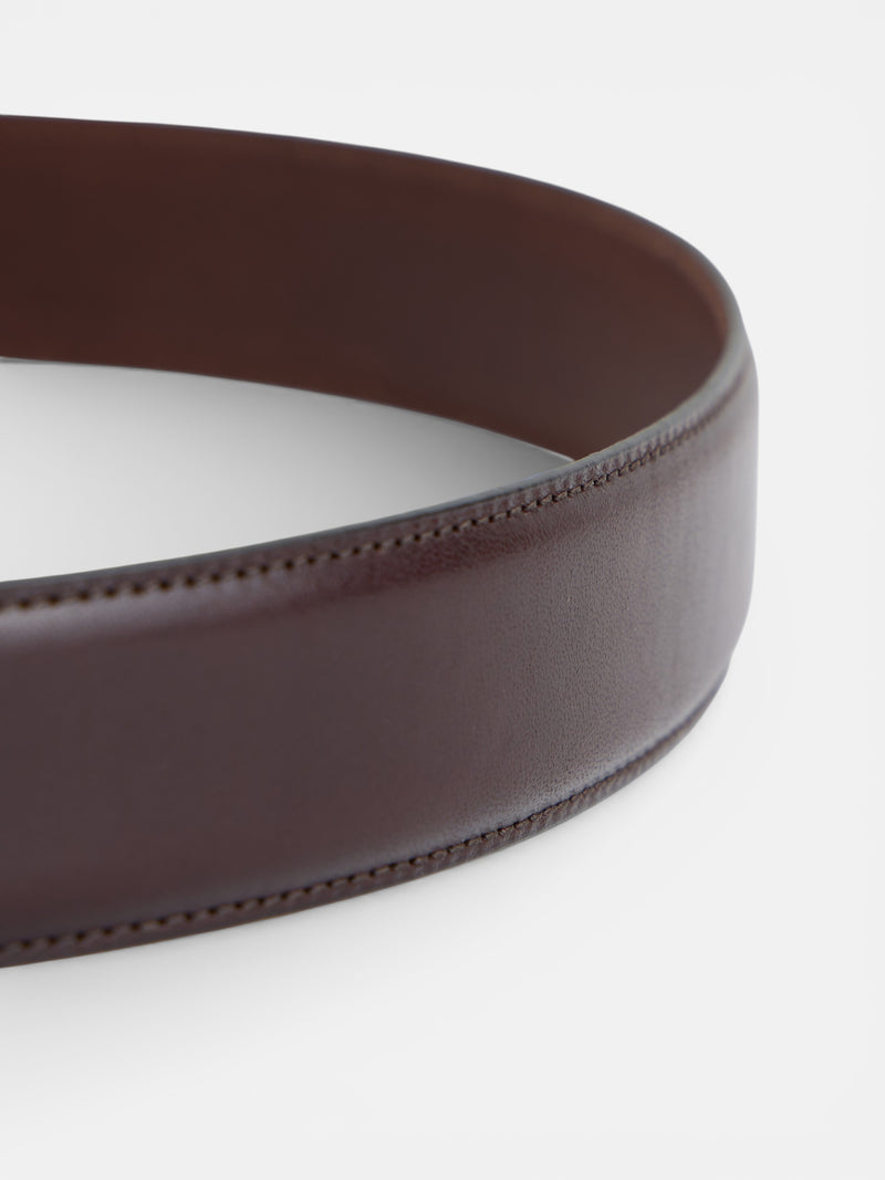 Ceinture en cuir lisse marron