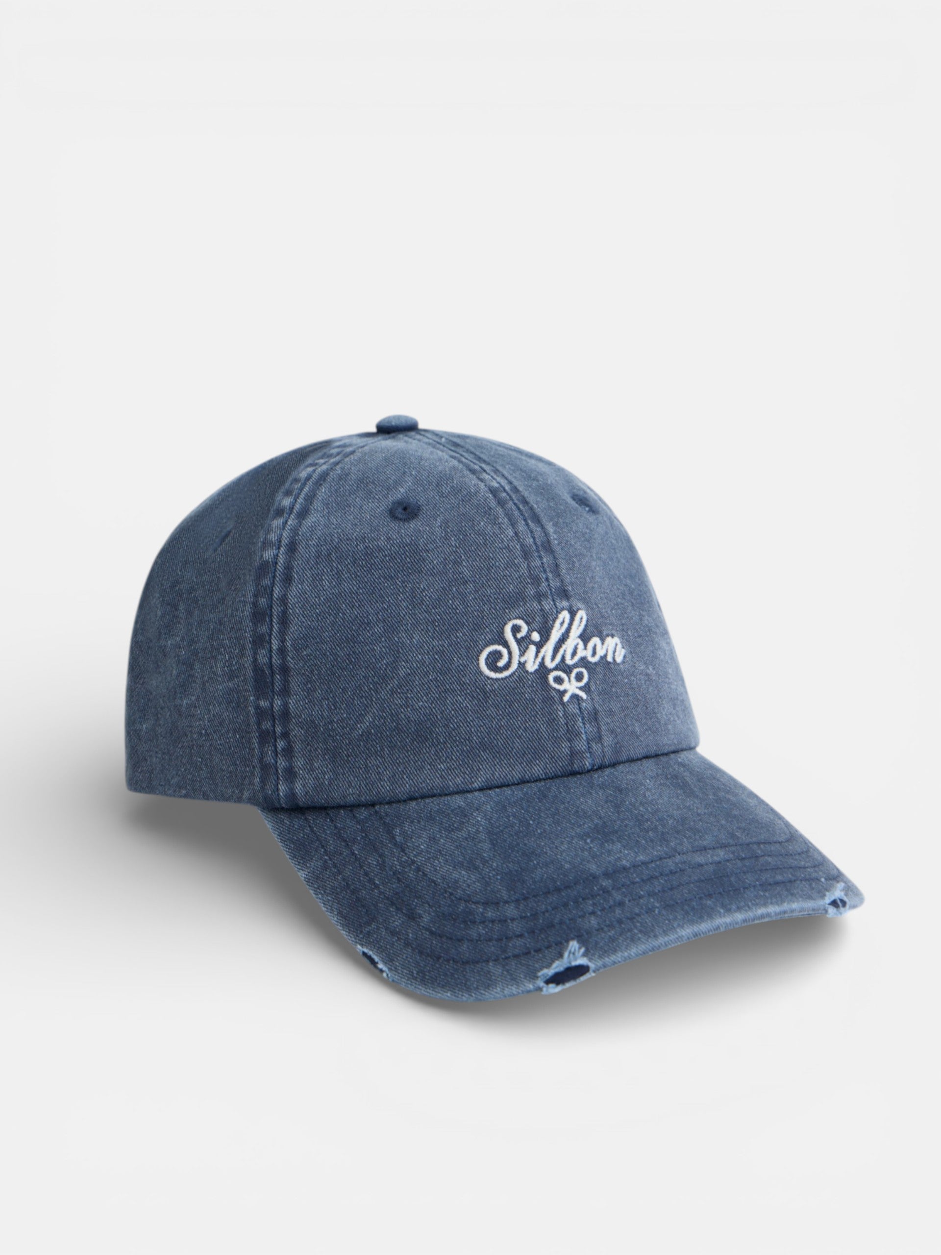 Casquette Silbon style denim bleu