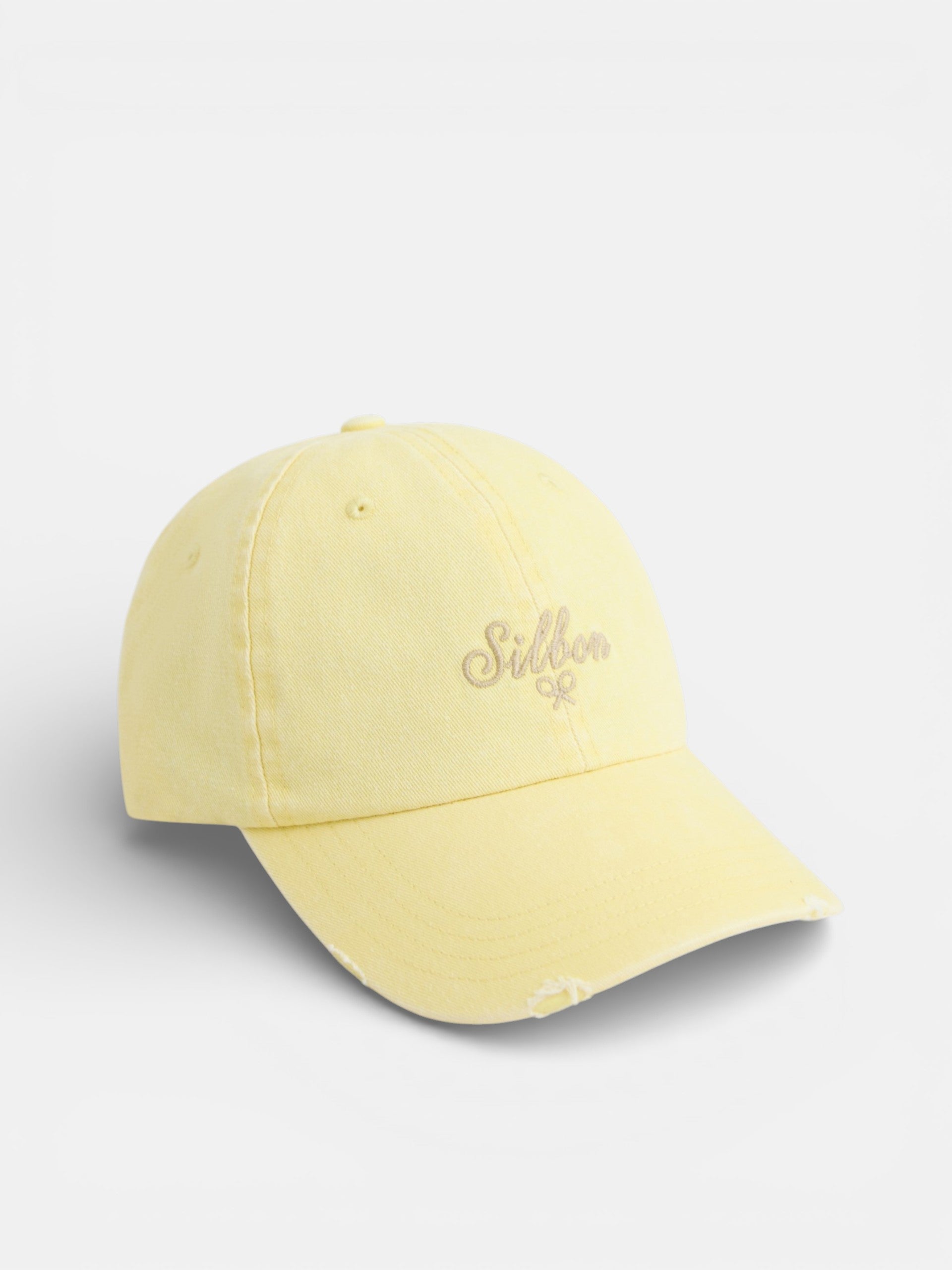Casquette Silbon style denim jaune