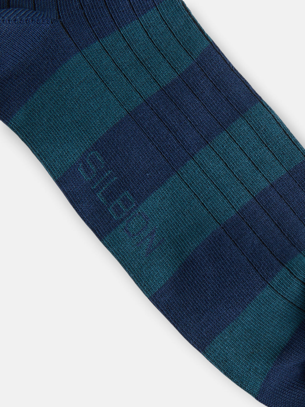 Calcetin raya ancha bicolor azul