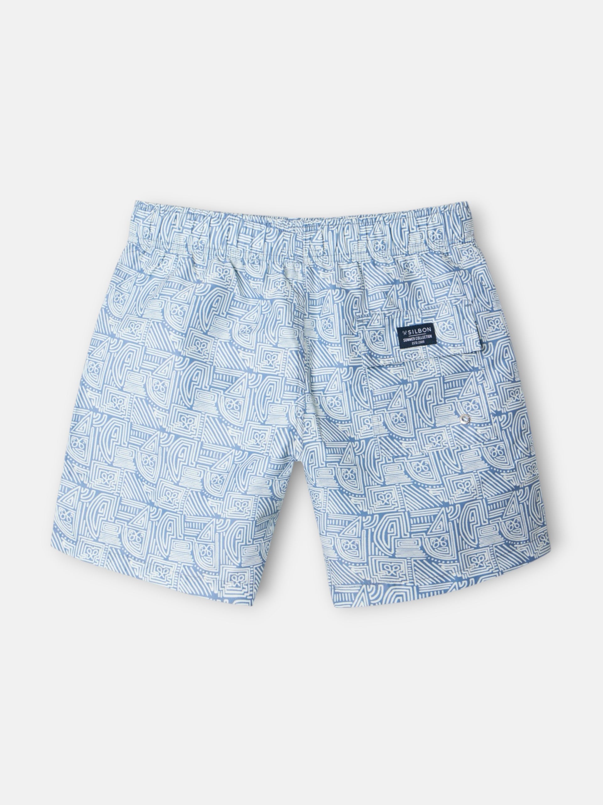 Maillot de bain géométrique SB bleu clair