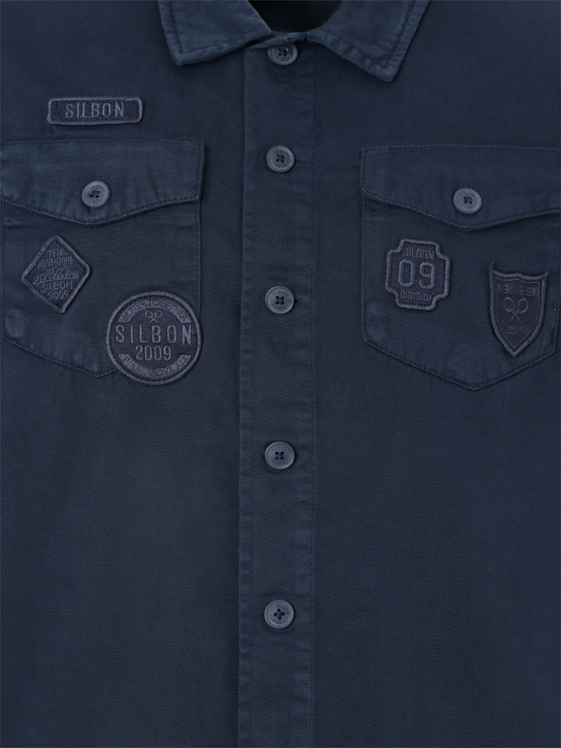 Sobrecamisa parches azul marino
