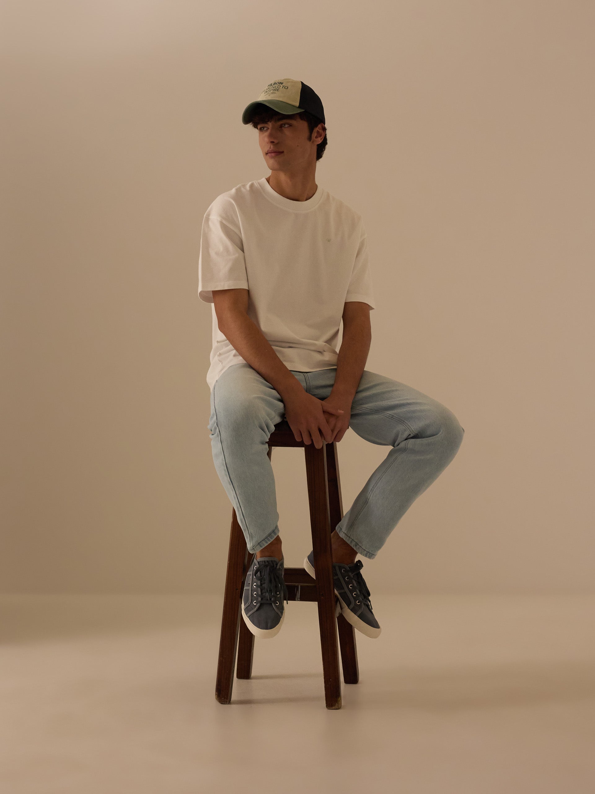 T-shirt coupe décontractée plans de surf blanc